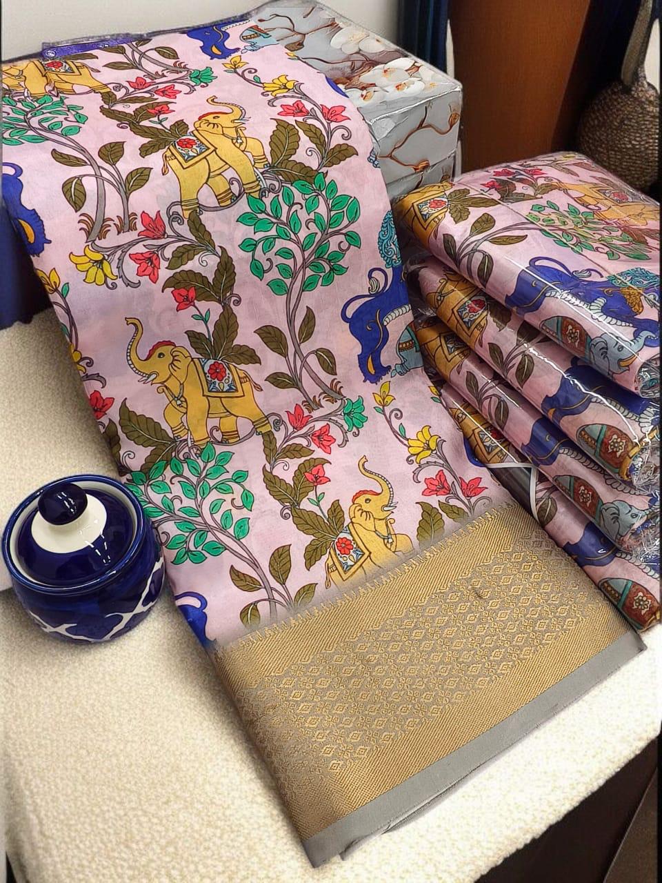 DIGITAL DOLA FANCY SELF BORDER SAREES