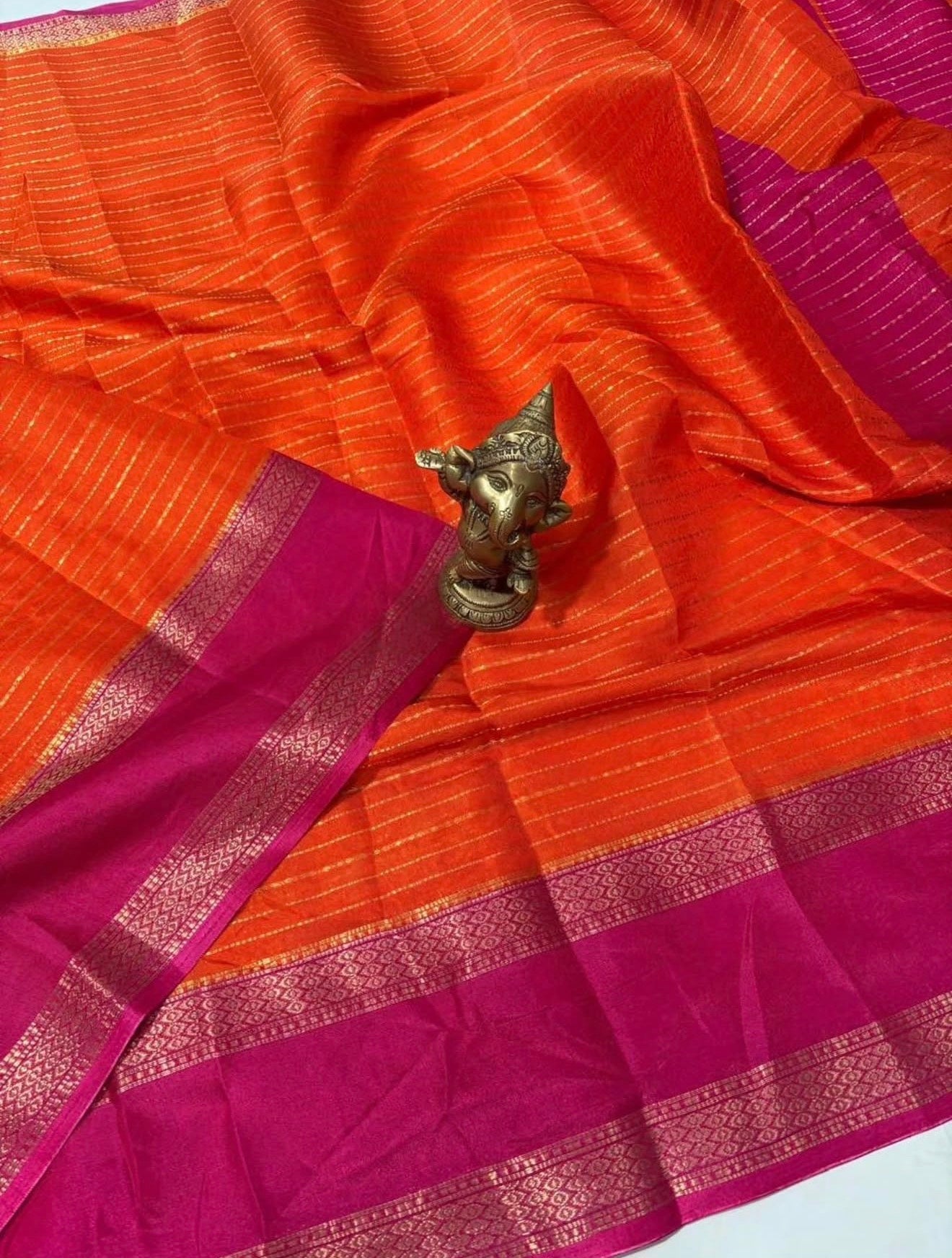 FANCY MYSORE SILK SAREES - ORANGE
