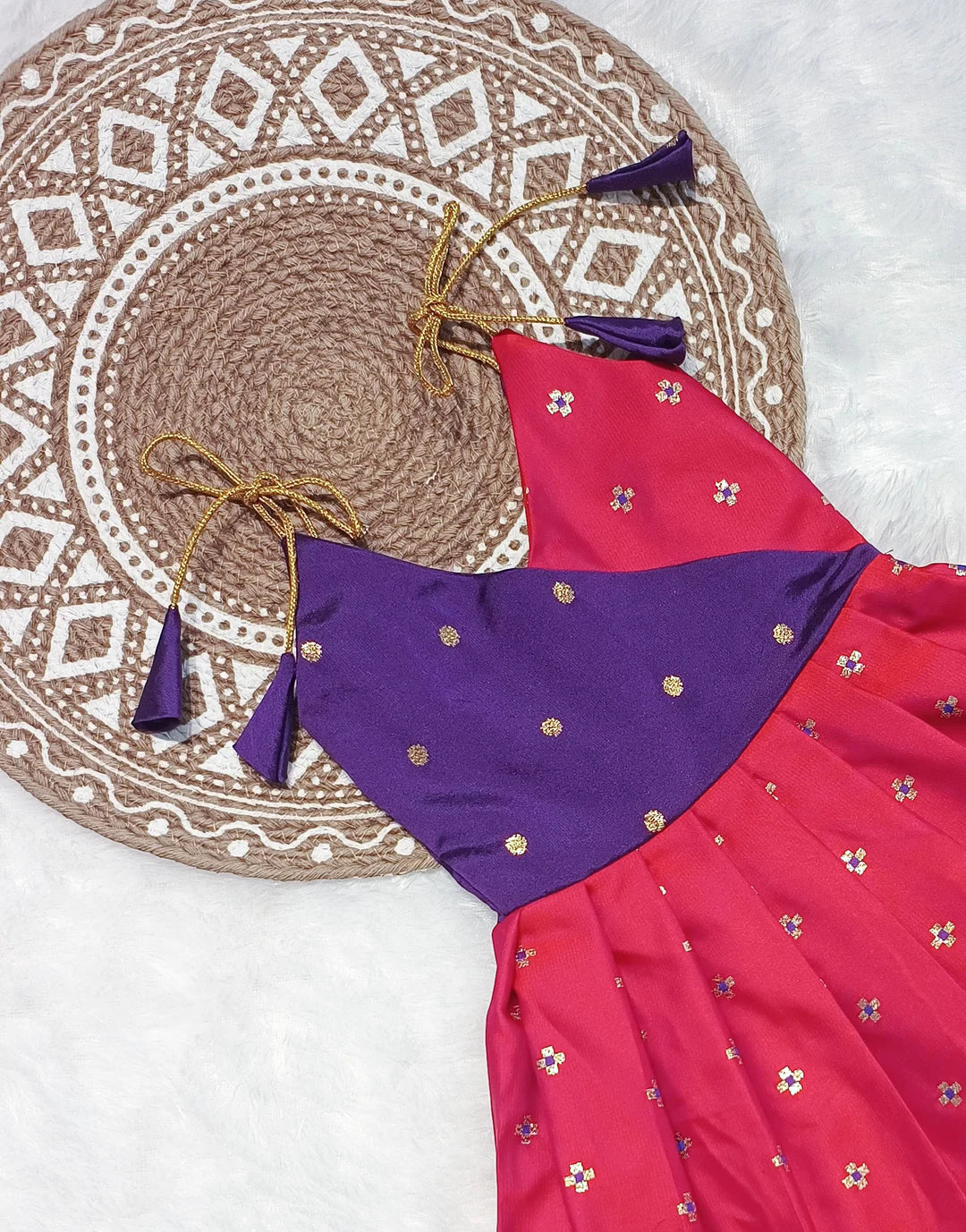 VIOLET PINK NEW BORN FROCK