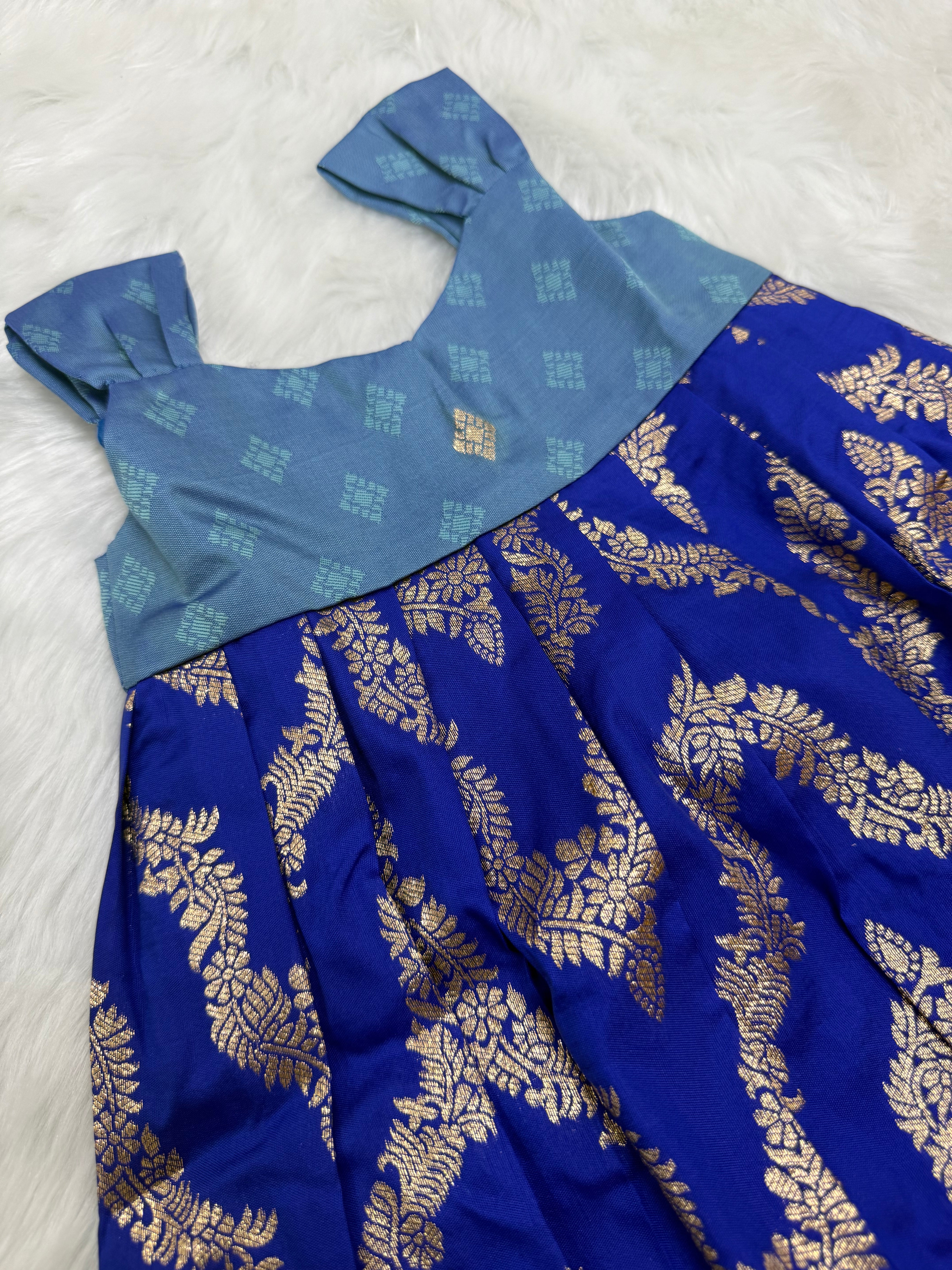 BLUE NEW BORN FROCK