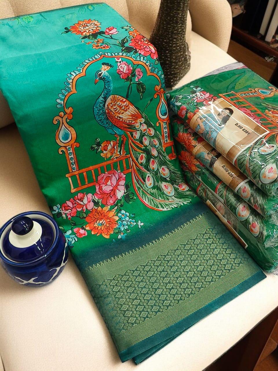 DIGITAL DOLA FANCY SELF BORDER SAREES