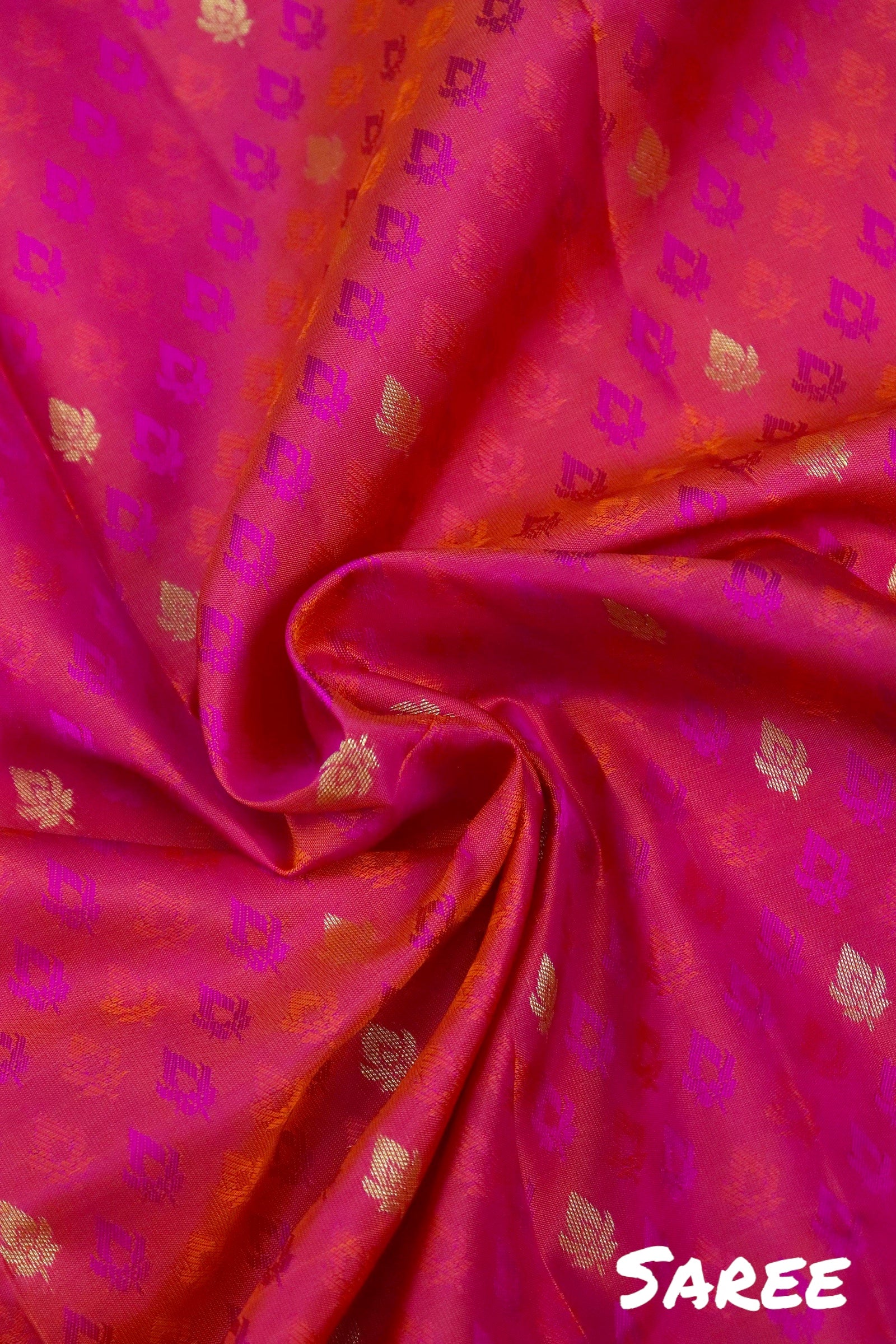 ORANGE & VIOLET KANCHIPURAM PURE SILK SAREE | SILKMARK® CERTIFIED