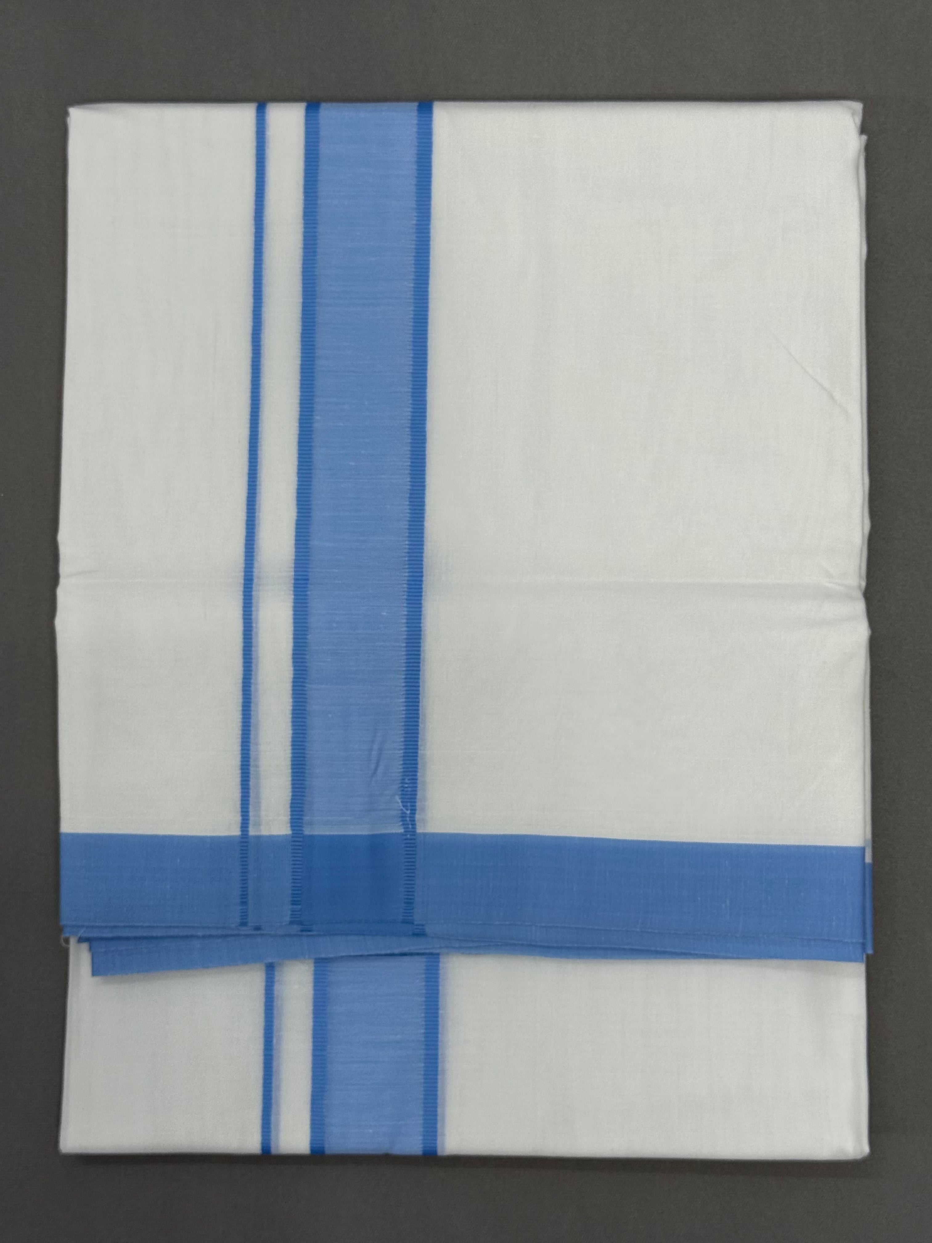 MEN'S DOUBLE DHOTI WHITE WITH FANCY BORDER