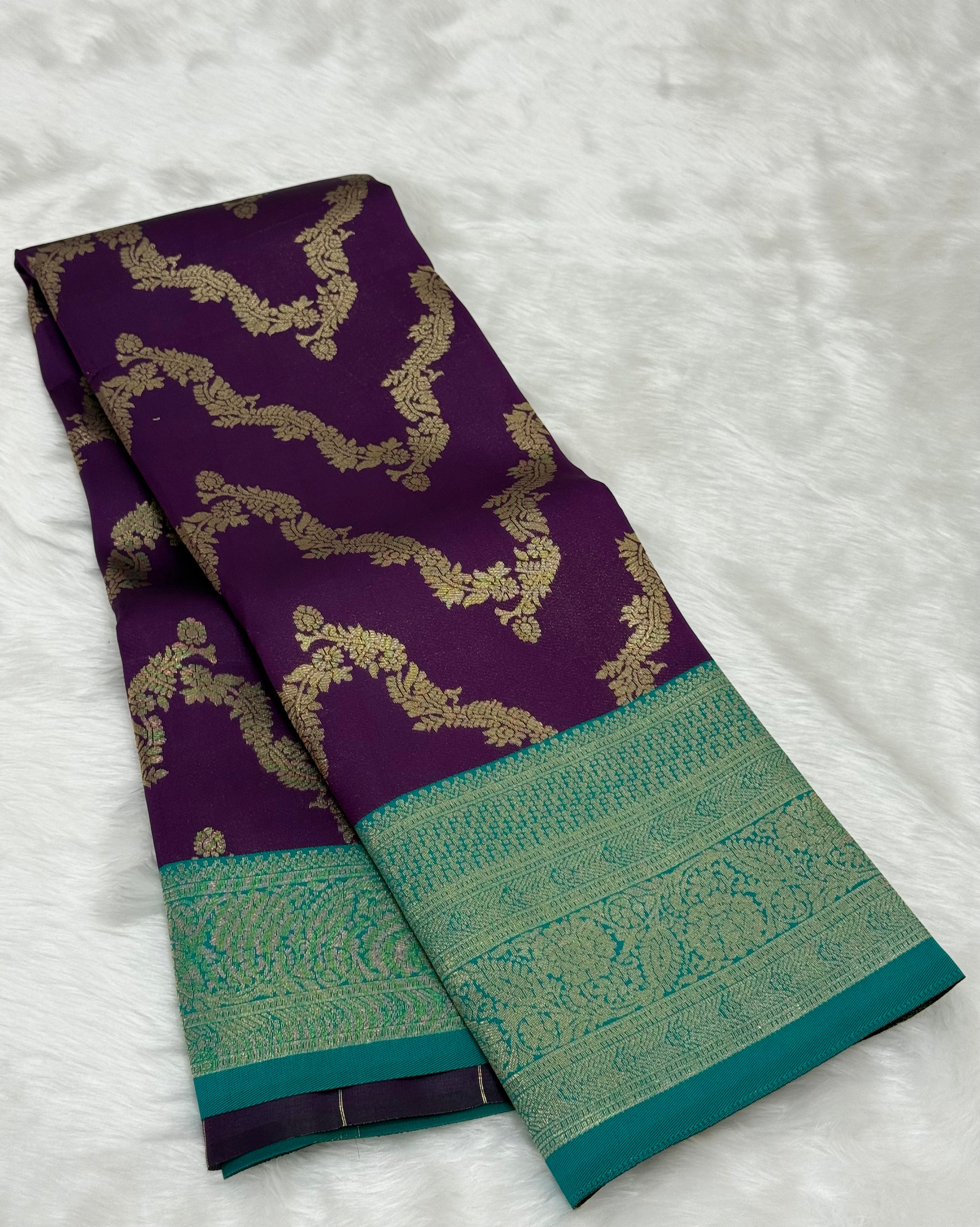 TRENDING NECKLACE DESIGN SILK SAREE - PURPLE