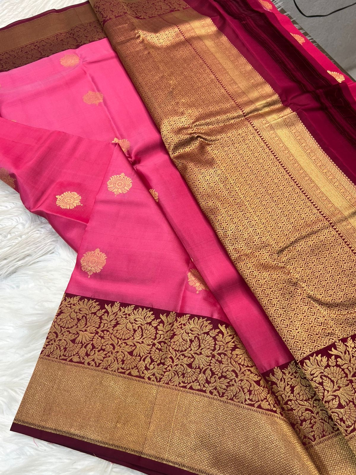 KANCHIPURAM PURE SILK SAREE | SILKMARK® CERTIFIED - HOT PINK