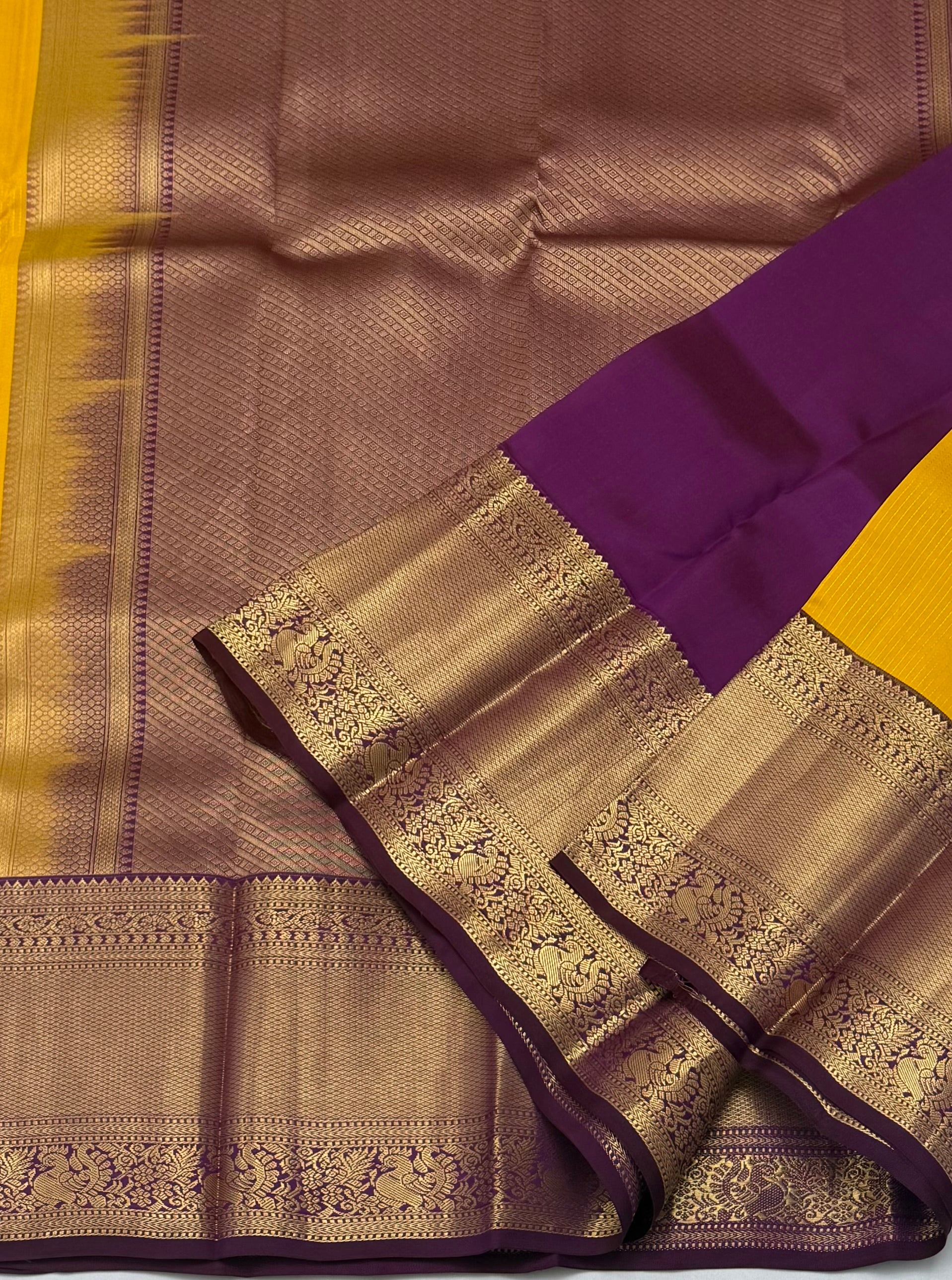 KANCHIPURAM PURE SILK SAREE | SILKMARK® CERTIFIED - AMBER