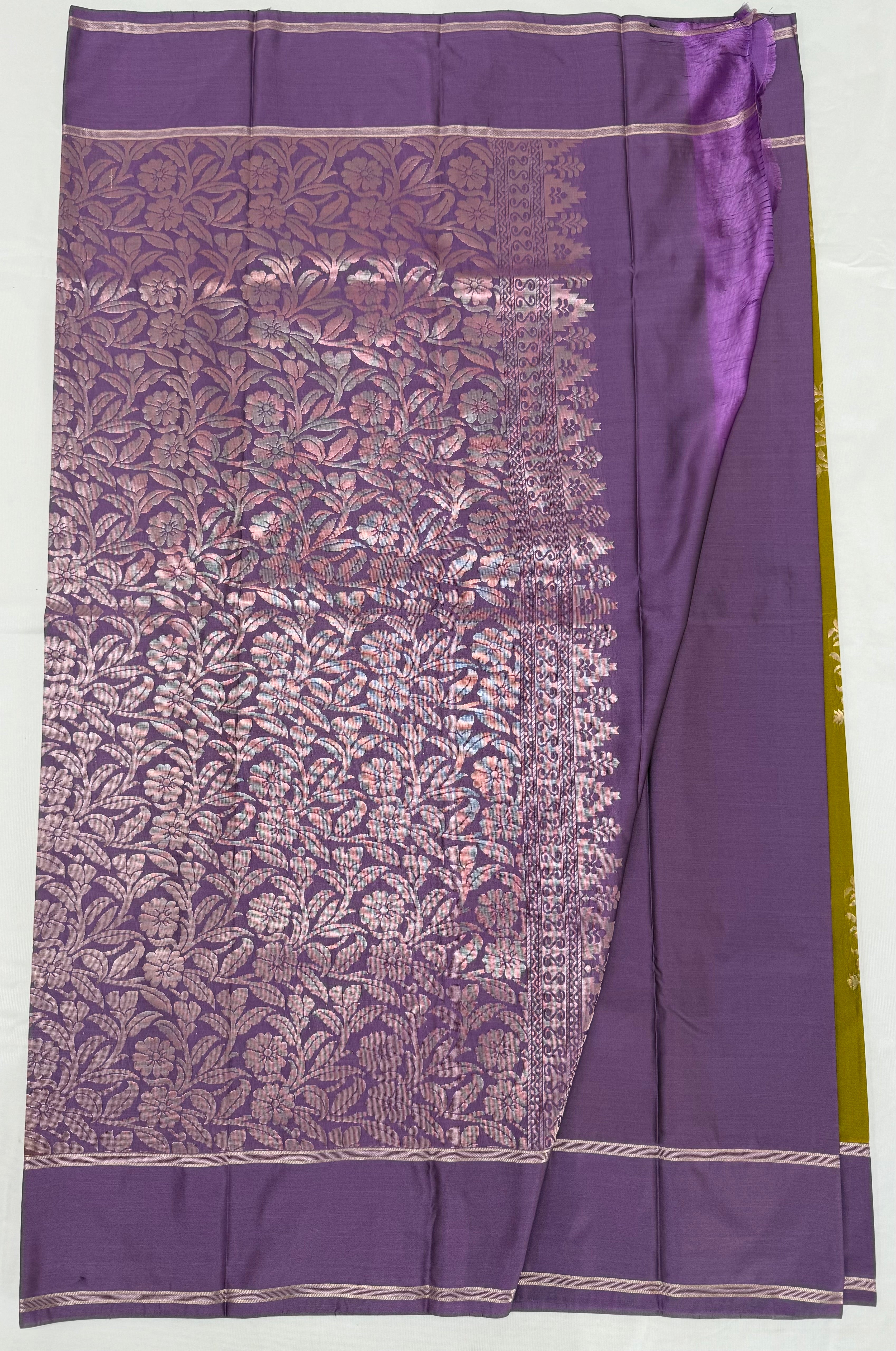 PREMIUM SEMI KANCHI SILK SAREE - MUSTARD