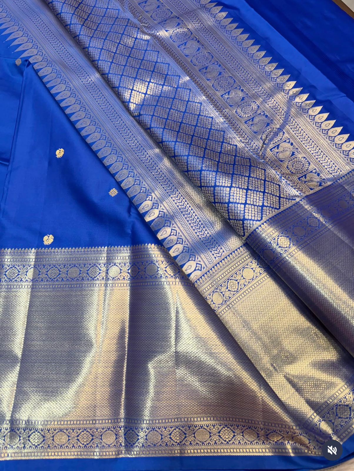 PREMIUM SEMI KANCHI SILK SAREE - ROYAL BLUE