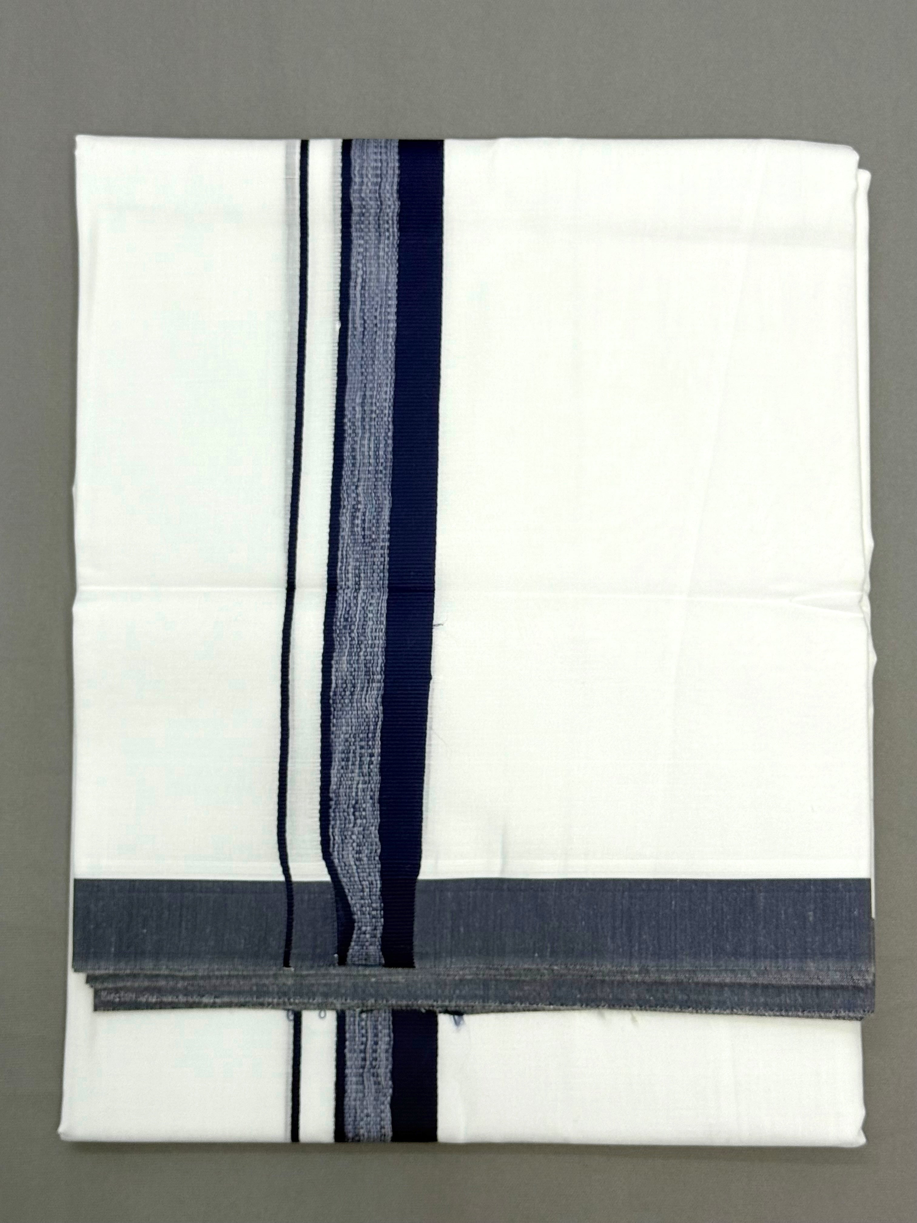 MEN'S DOUBLE DHOTI WHITE WITH FANCY BORDER