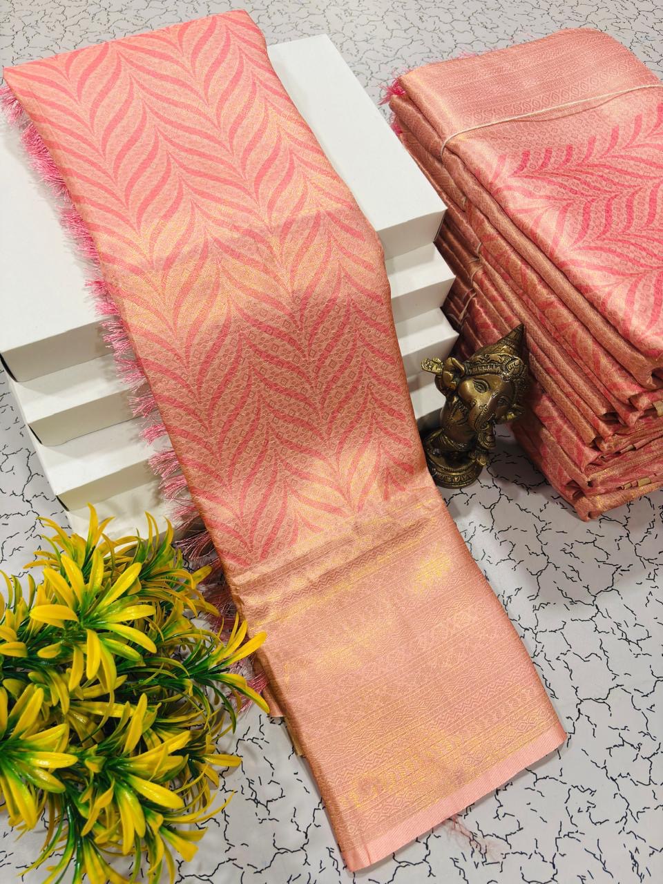 PURE DIGITAL SOFTY SAREE - PEACH