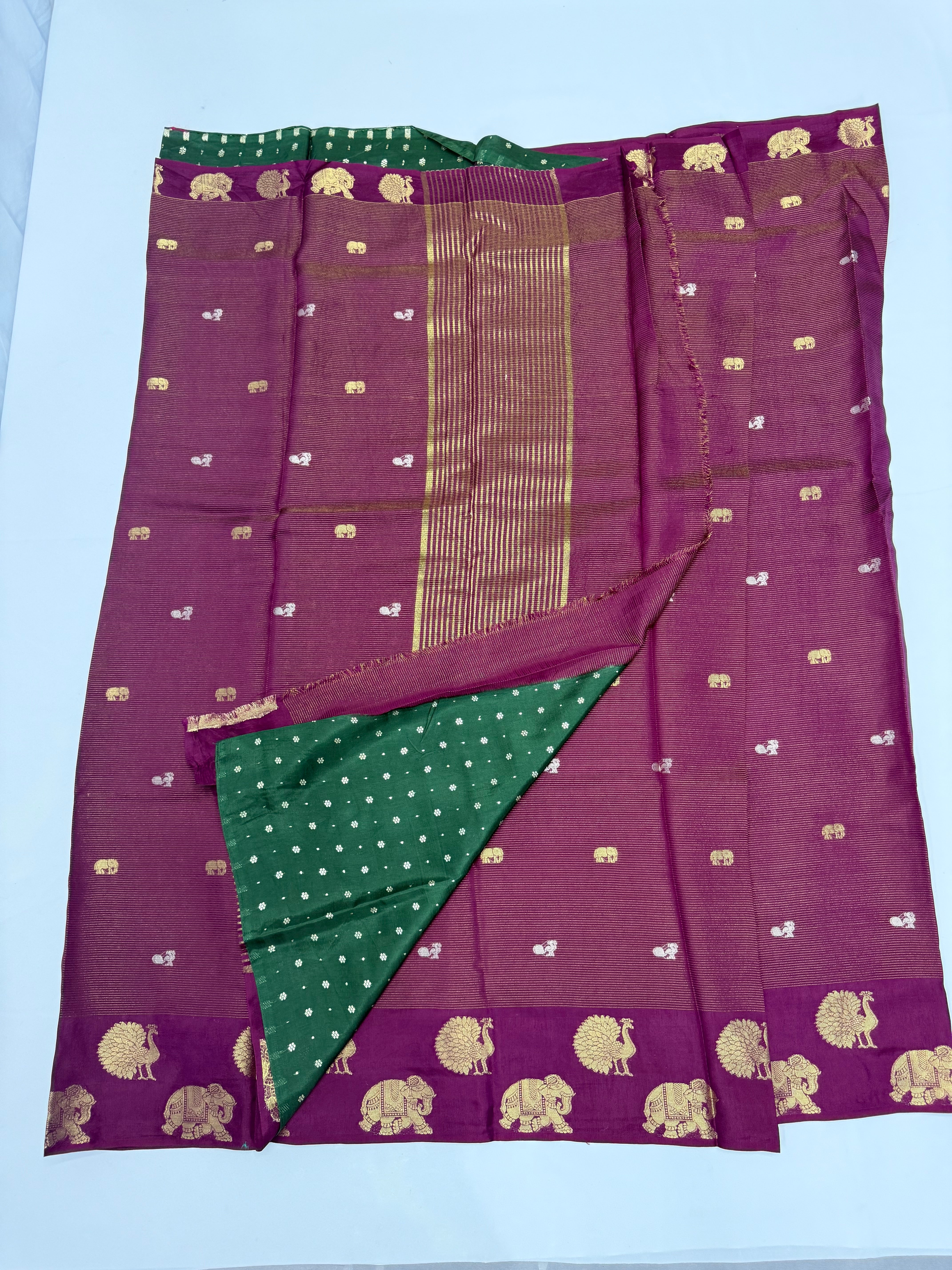 SEMI KANCHI SOFT SILK SAREE - WINE