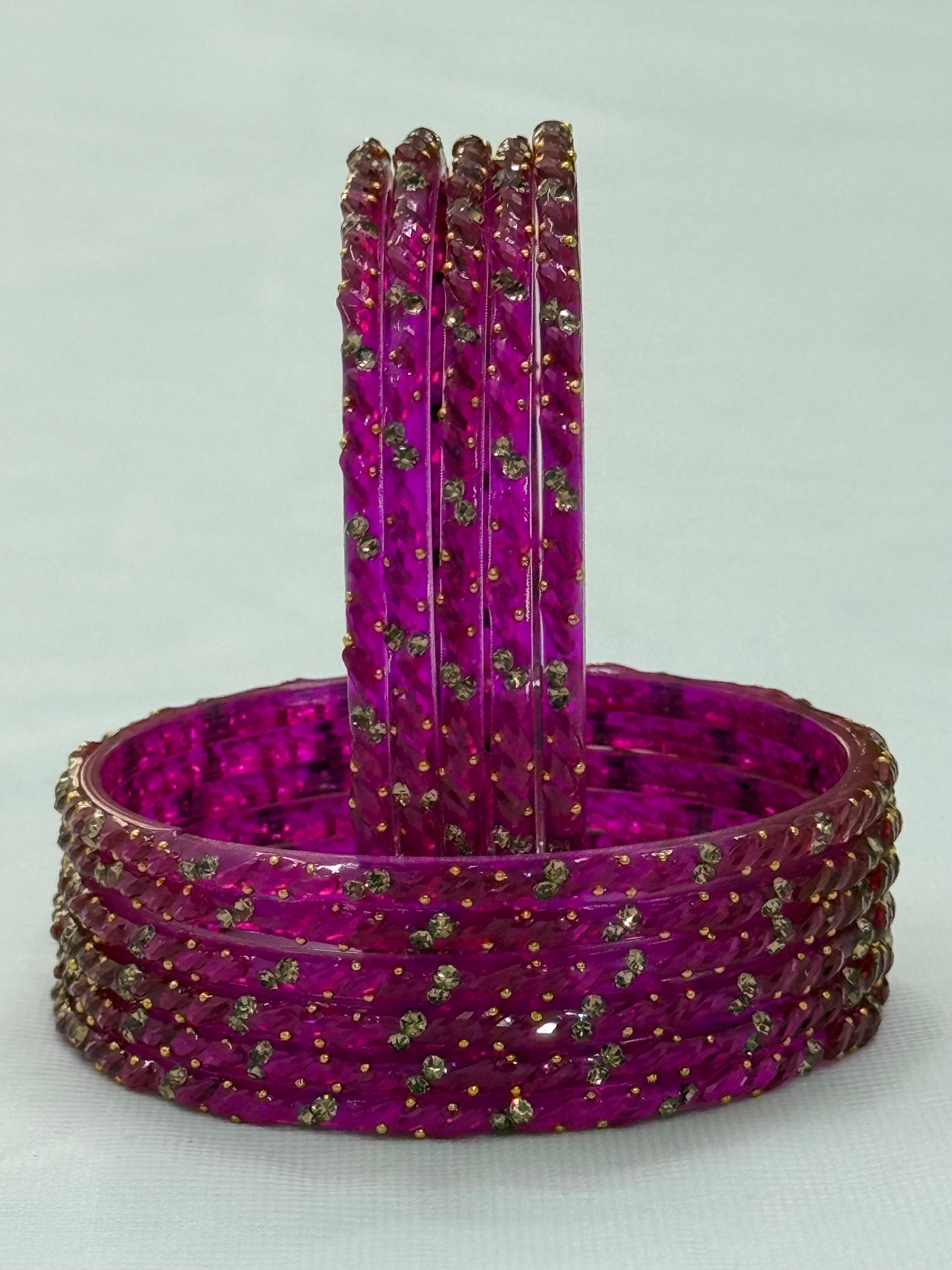 PREMIUM RAINDROP GLASS BANGLES PACK OF 12