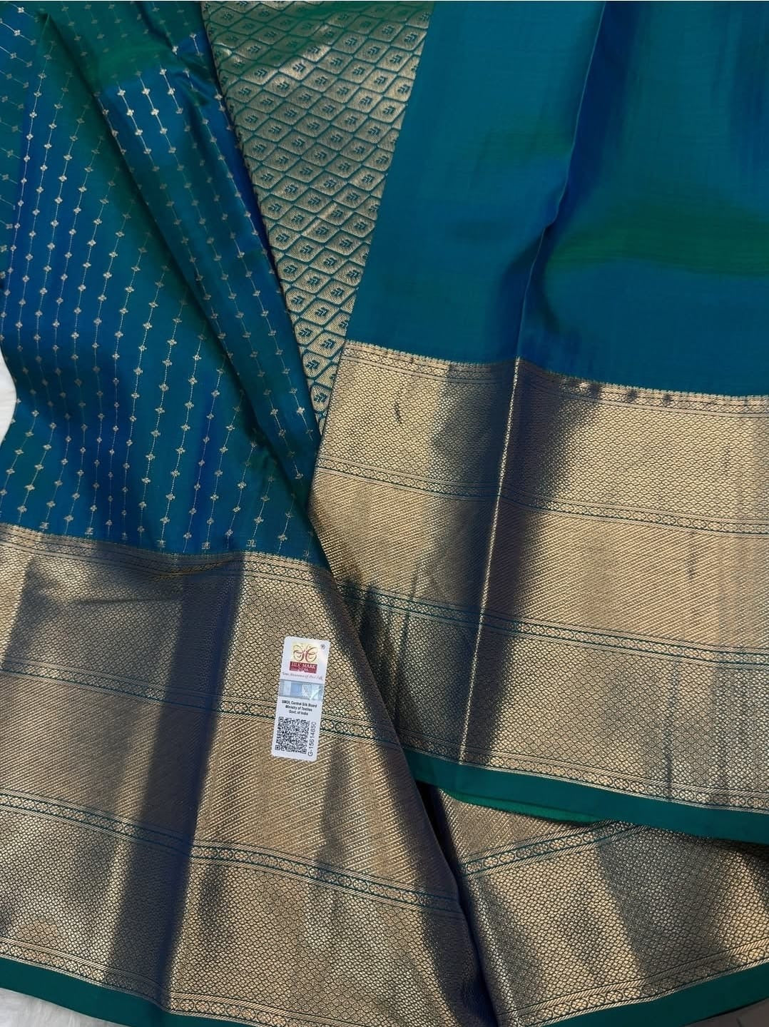 KANCHIPURAM PURE SILK SAREE | SILKMARK® CERTIFIED - TURQUOISE GREEN