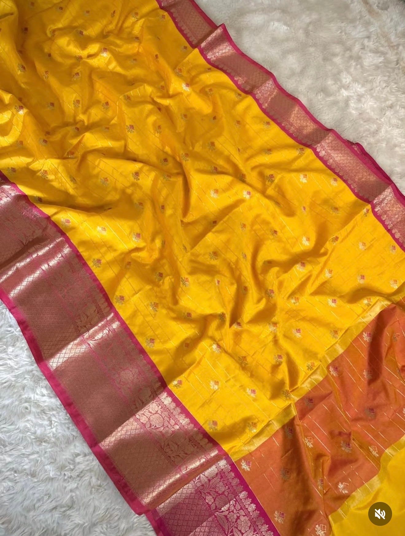 PREMIUM BANARASI KATAAN SILK SAREE - YELLOW