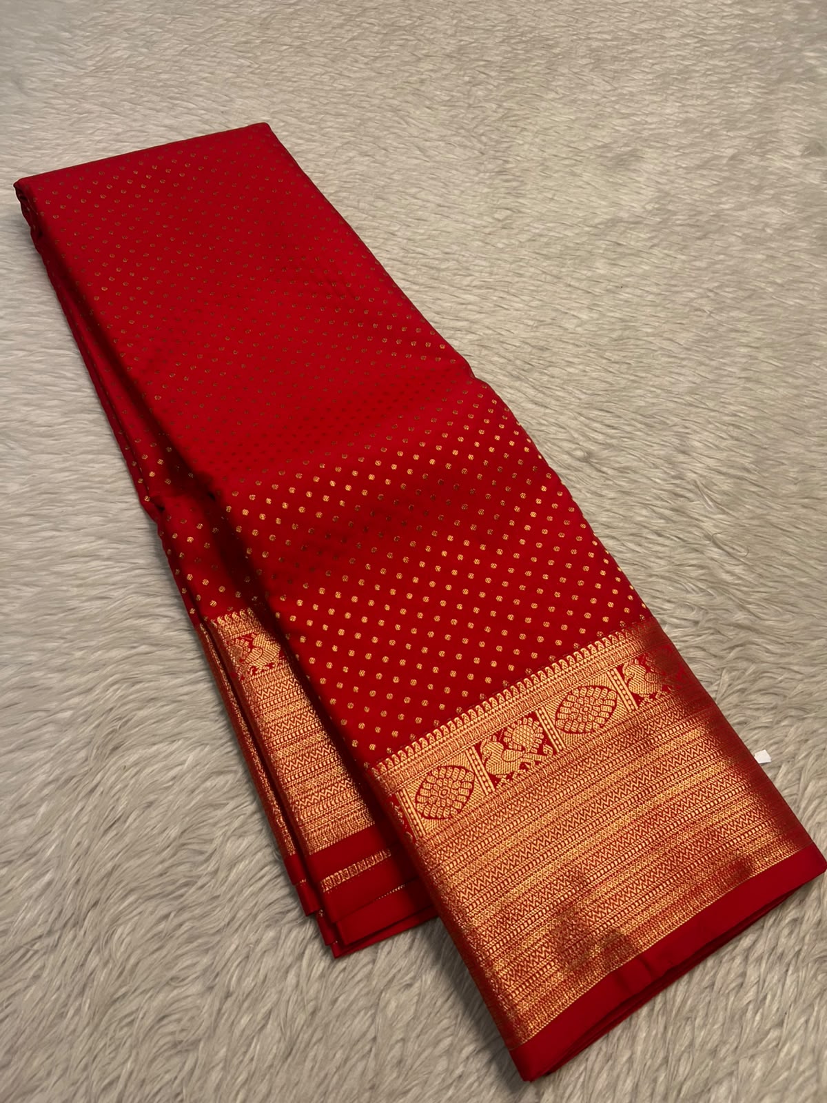 PREMIUM SEMI KANCHI SILK SAREE - RED