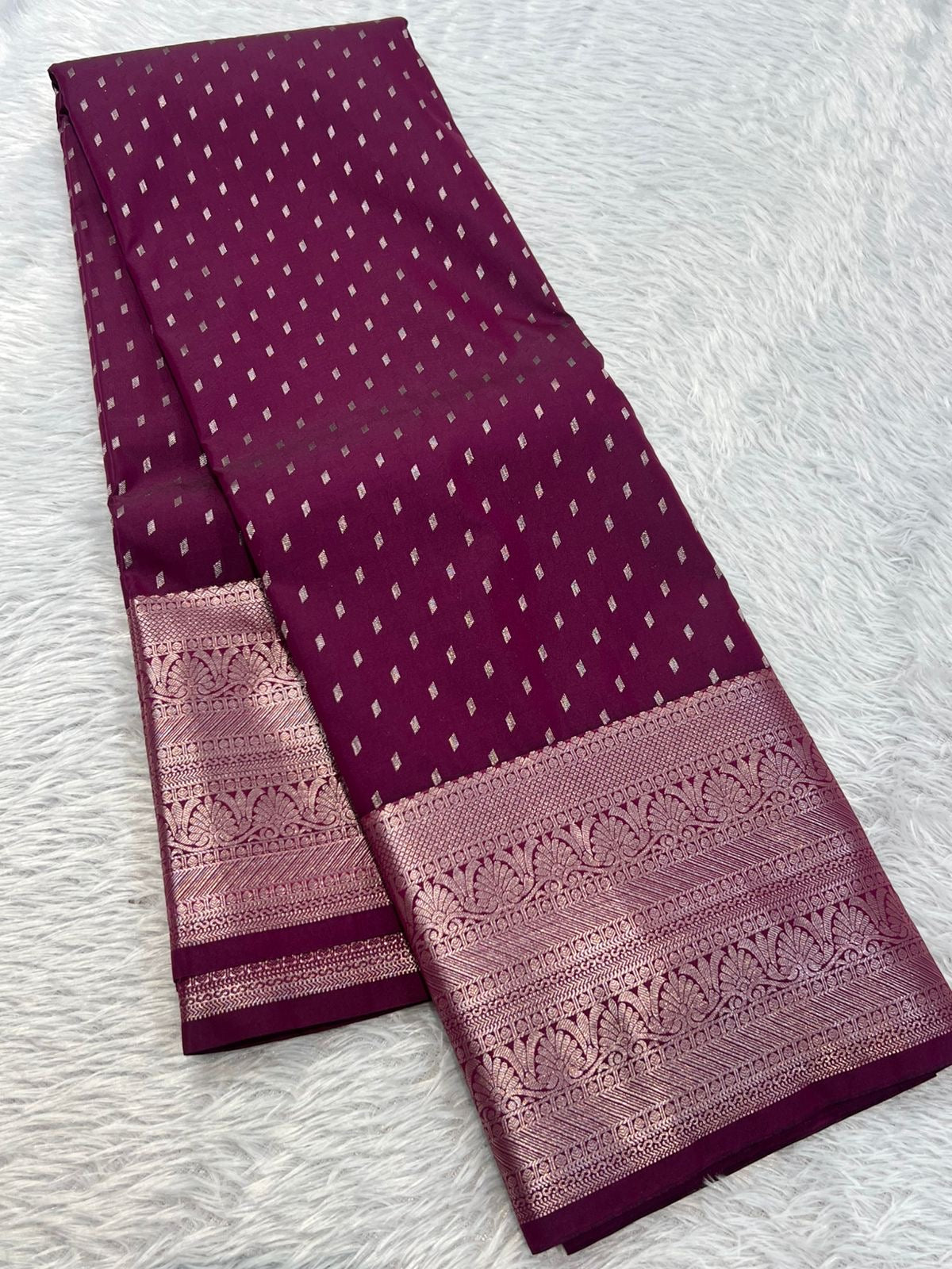 PREMIUM SEMI KANCHI SILK SAREE - IMPERIAL PURPLE