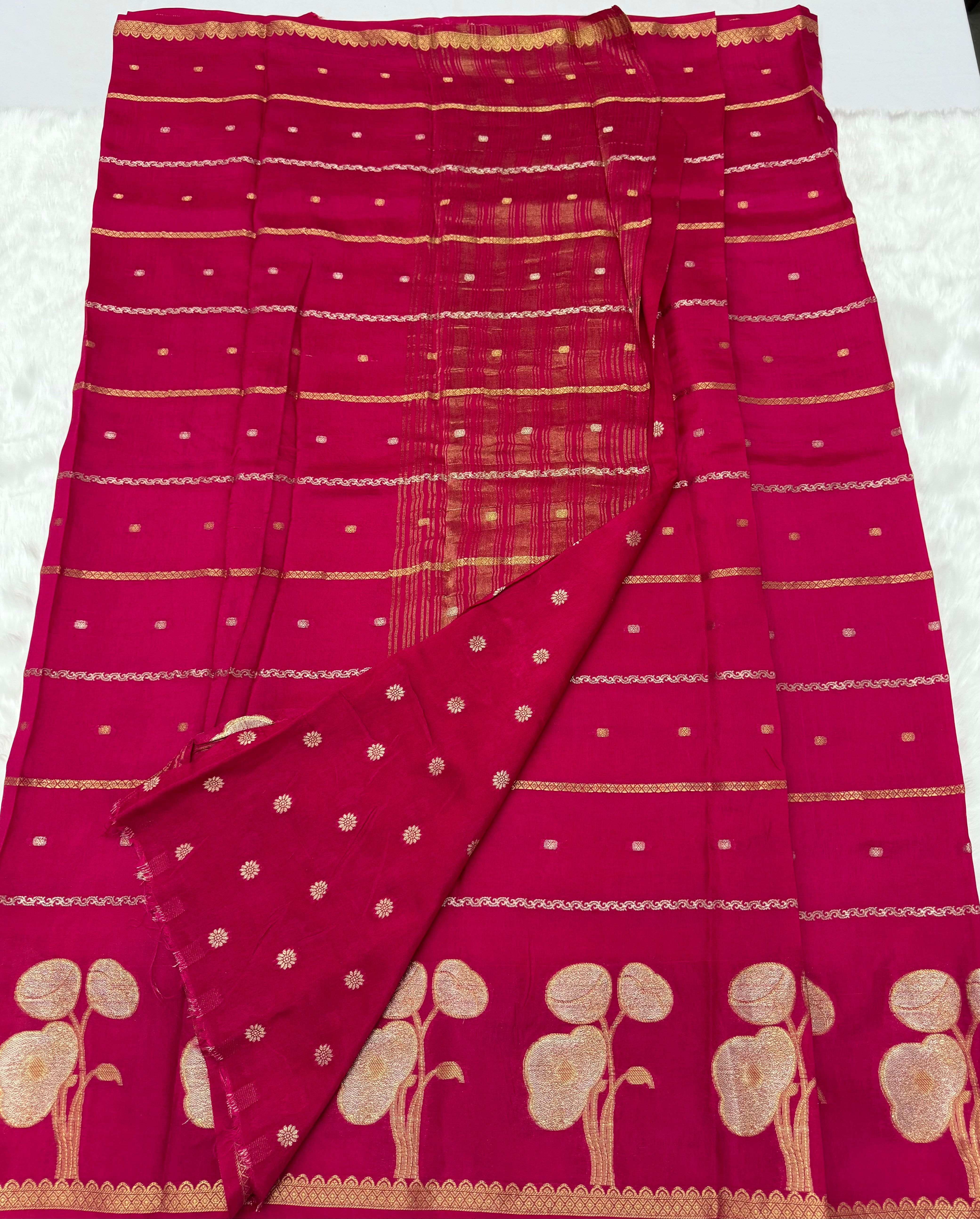 PREMIUM VISCOSE FANCY SILK SAREE - MAGENTA