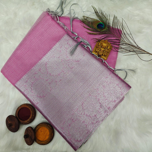 FANCY BANARASI TISSUE SILK SAREES - PINK