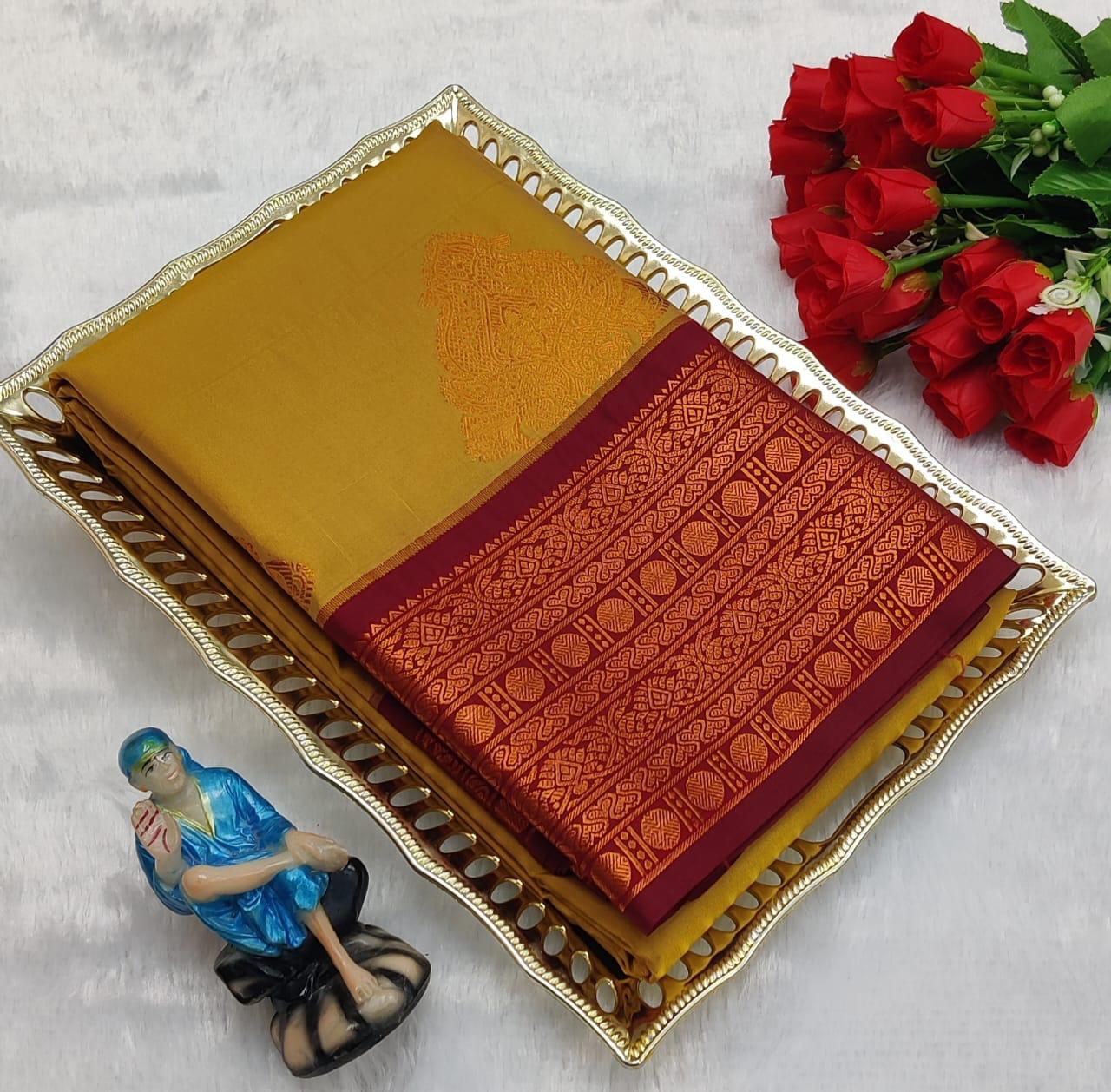 PREMIUM KORVAI SOFT SILK SAREE - MUSTARD