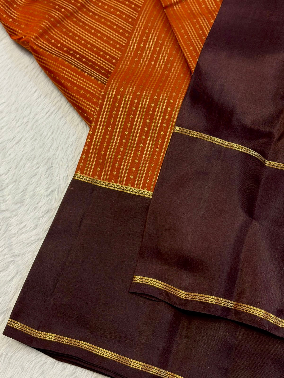 KANCHIPURAM PURE SILK SAREE | SILKMARK® CERTIFIED - RUST