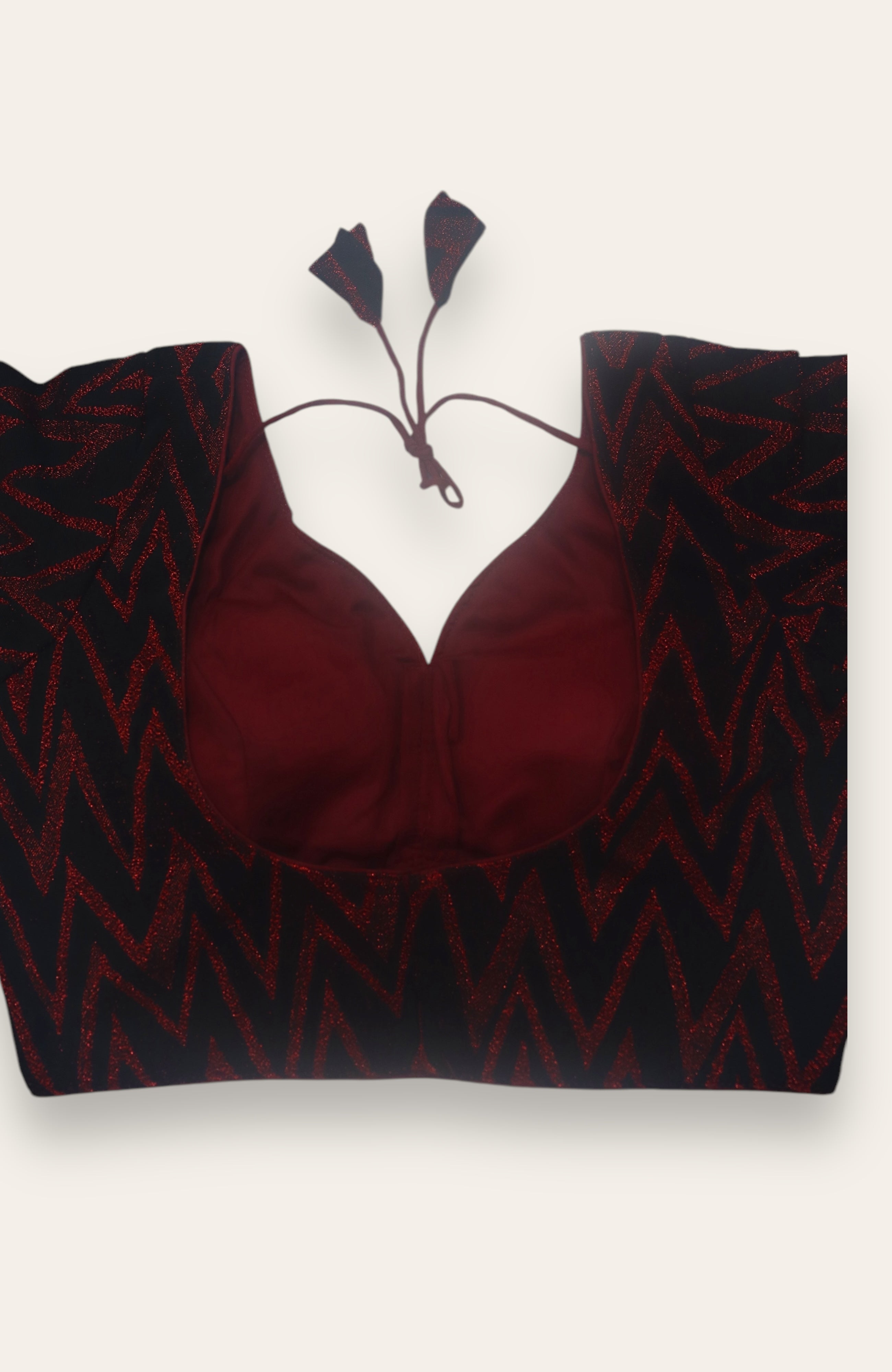 TRENDY FANCY READYMADE BLOUSE - RED & BLACK