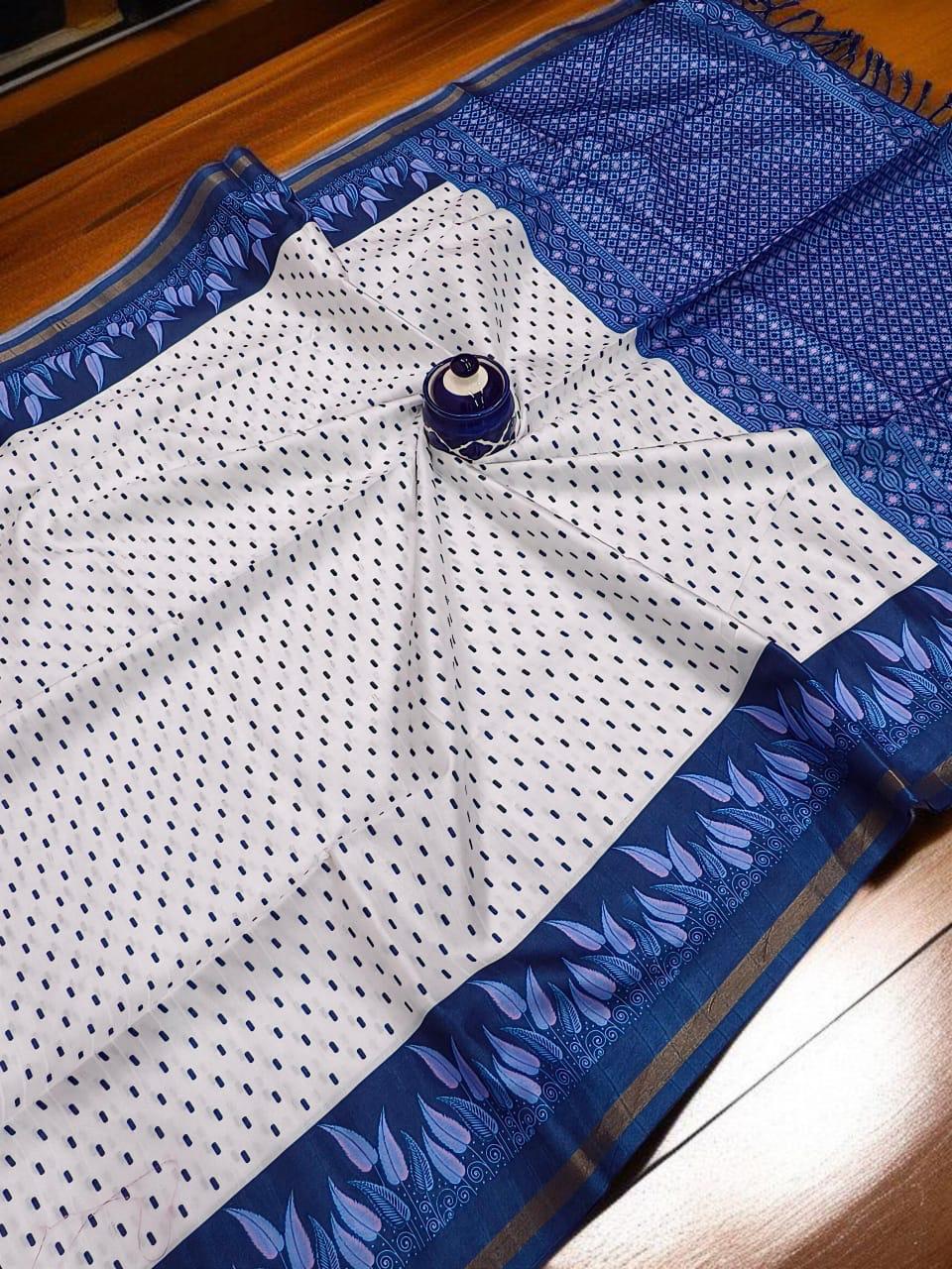 SILK WORMS SOFT COTTON SAREES - MULTICOLOUR