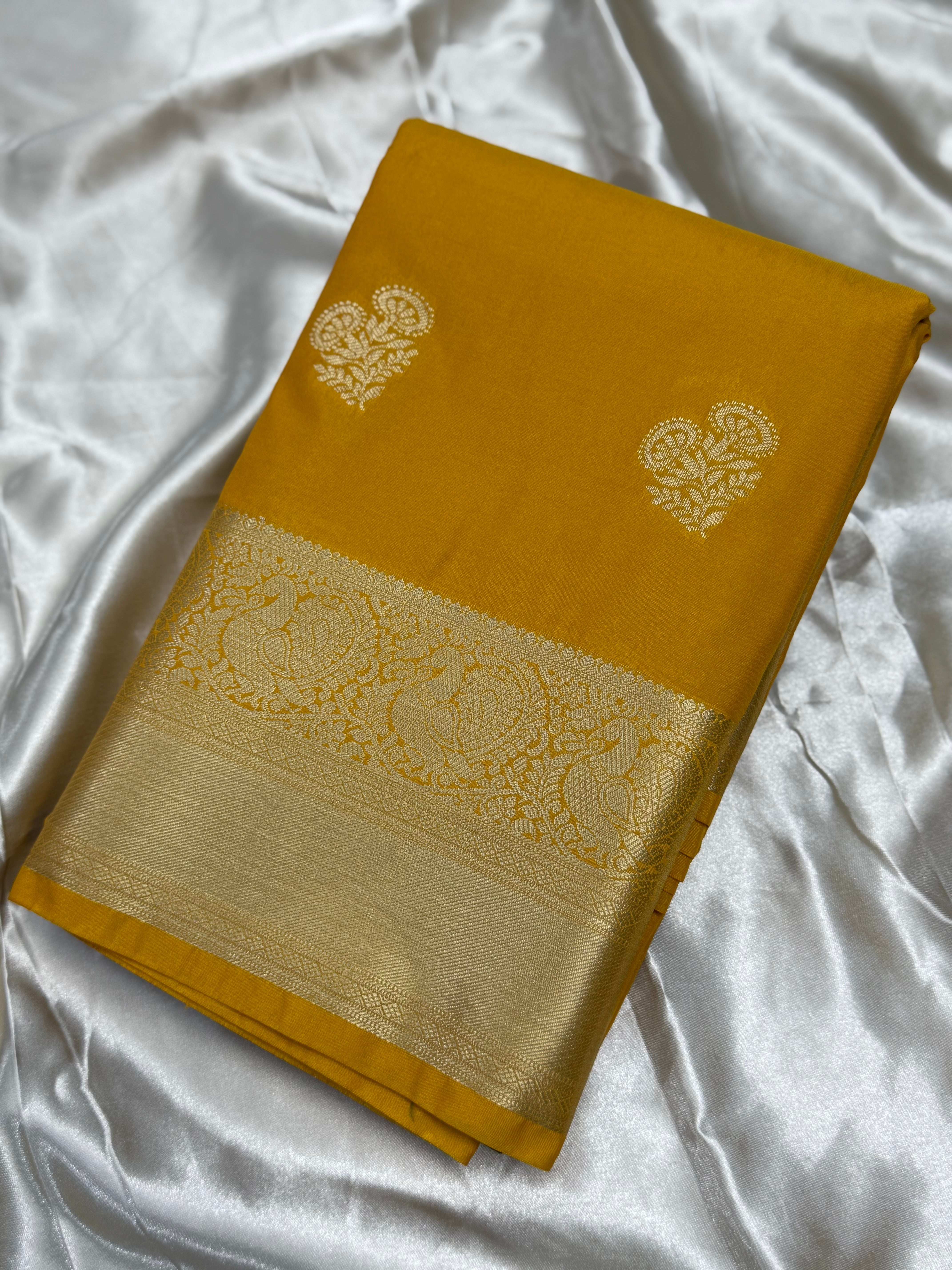 PREMIUM SEMI KANCHI SILK SAREE - AMBER