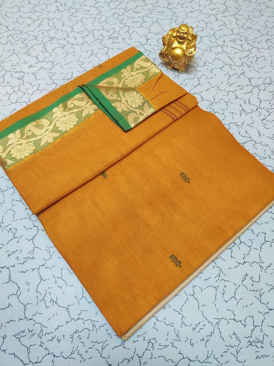 CHETTINADU COTTON SAREES - YELLOW