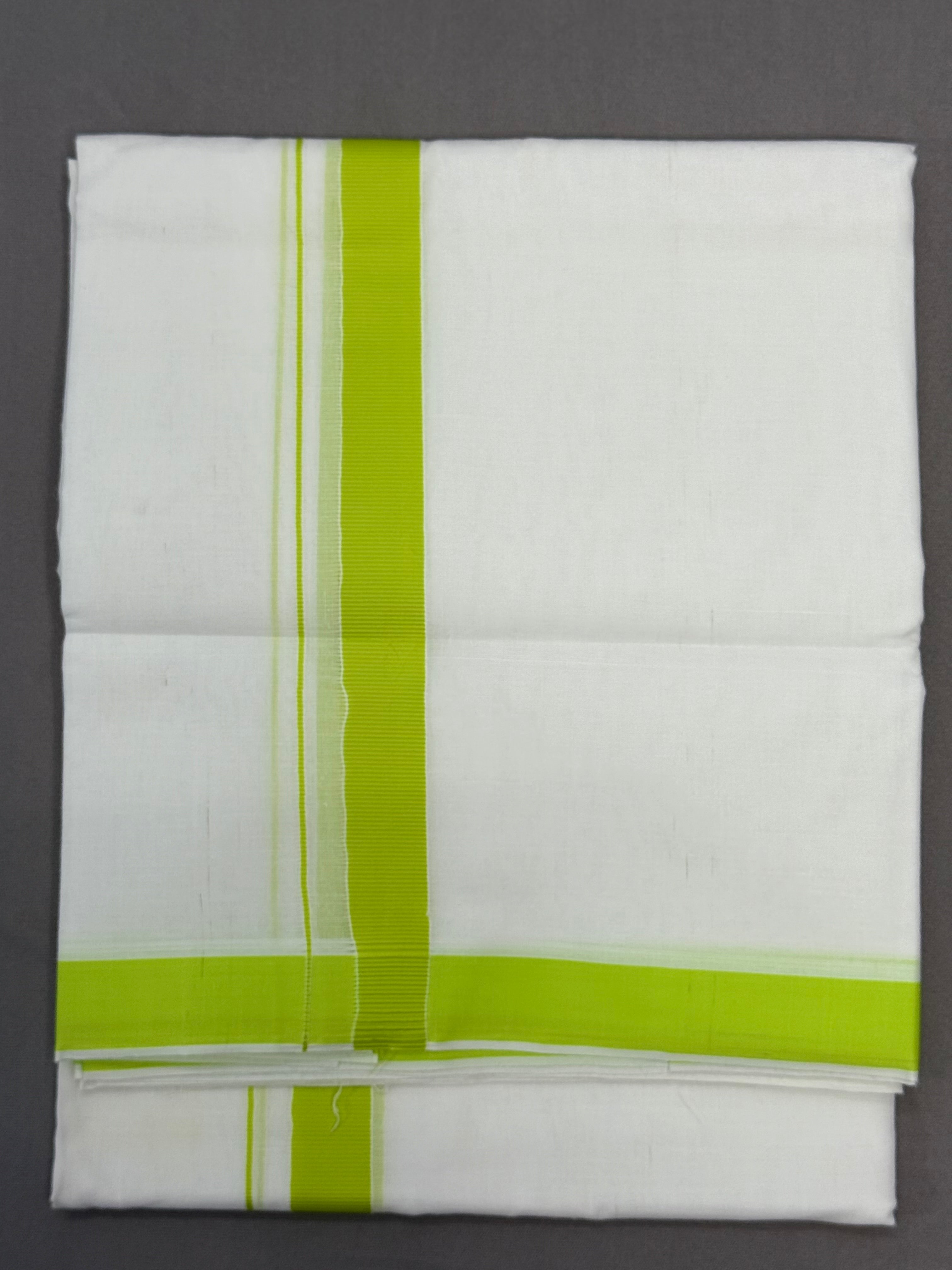 MEN'S DOUBLE DHOTI WHITE WITH FANCY BORDER