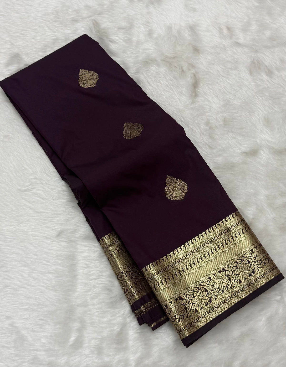 PREMIUM SEMI KANCHI SILK SAREE - BURGUNDY