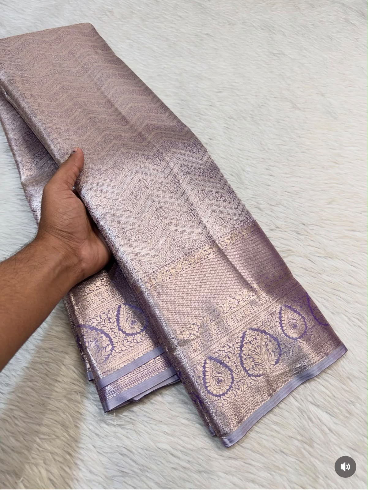 PREMIUM SEMI KANCHI TISSUE SILK SAREE - GOLDEN LAVENDER