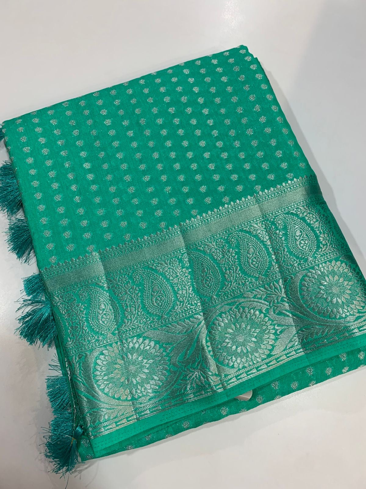 PREMIUM SEMI RAW SILK - SEAFOAM