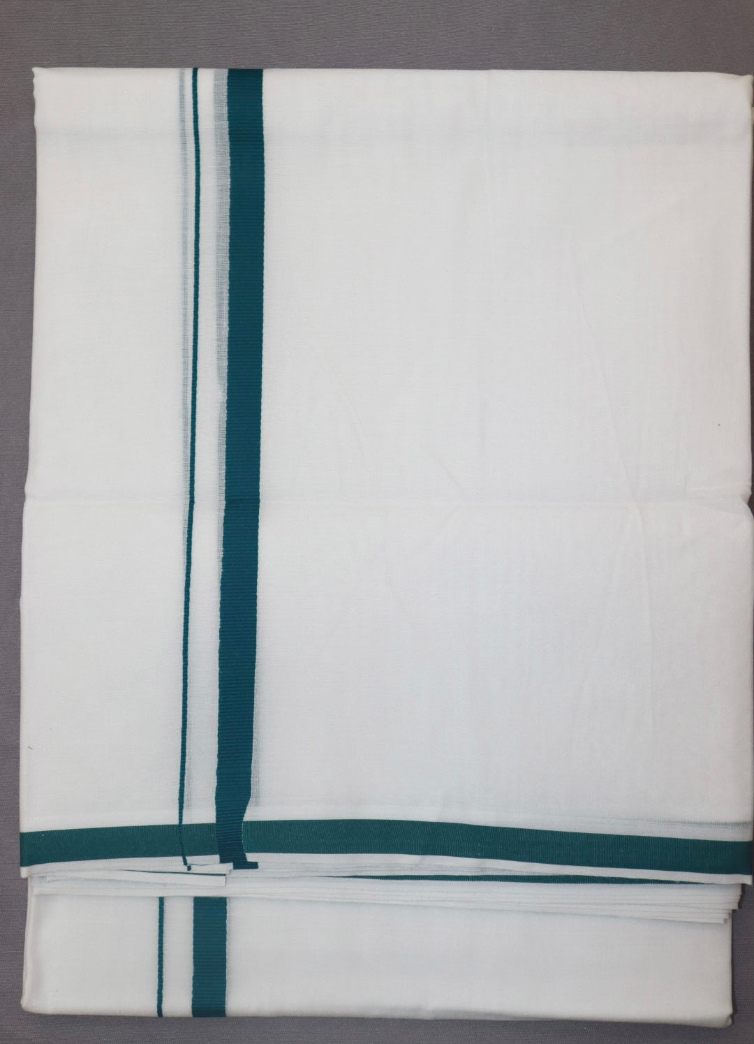 MEN'S DOUBLE DHOTI WHITE WITH FANCY BORDER