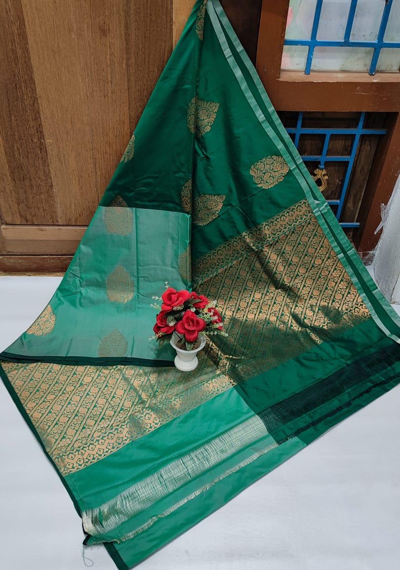 KANCHIPRAM SOFT SILK SAREES - GREEN