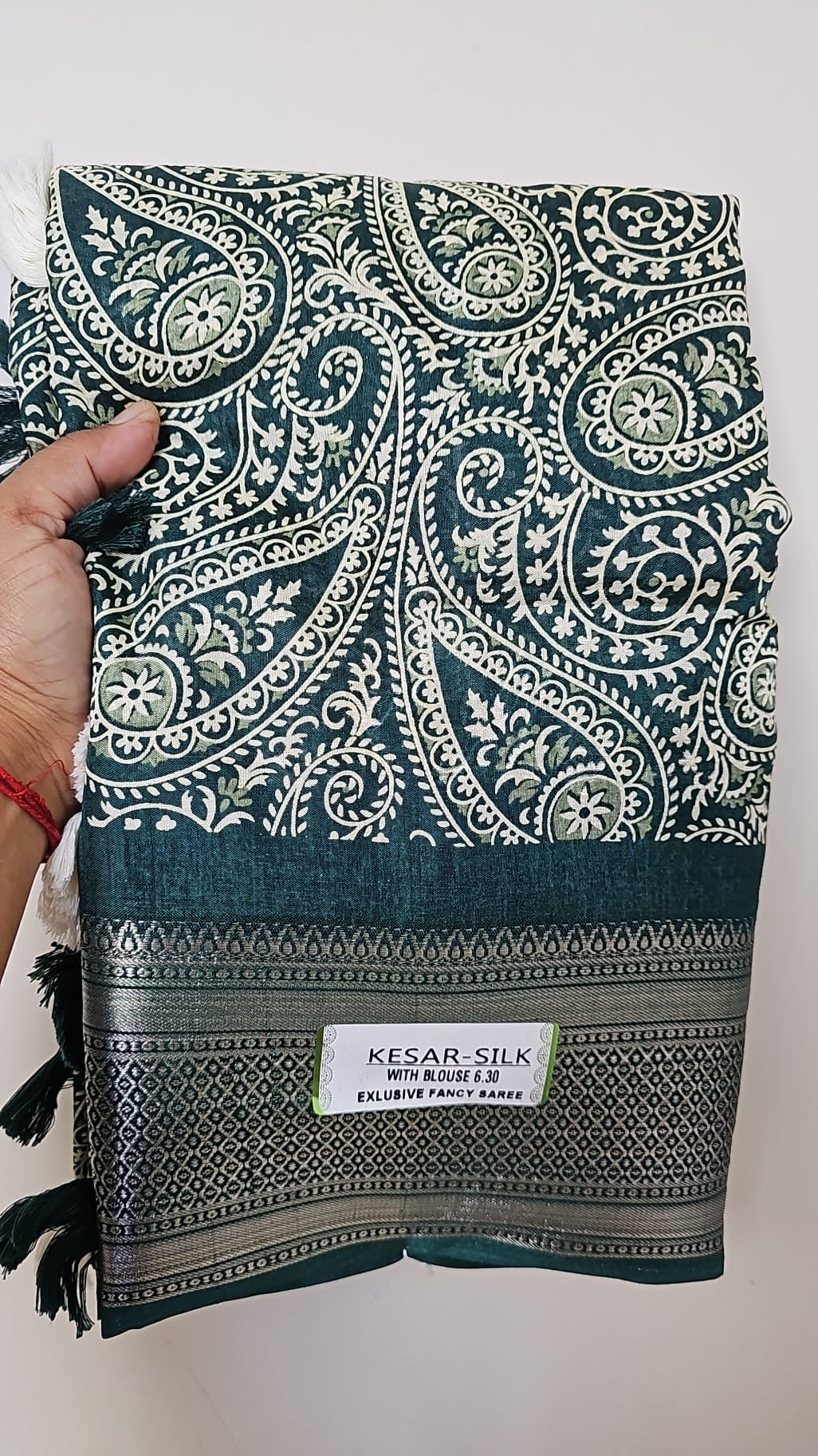 EXCLUSIVE KESAR SILK FANCY SAREE - GREEN