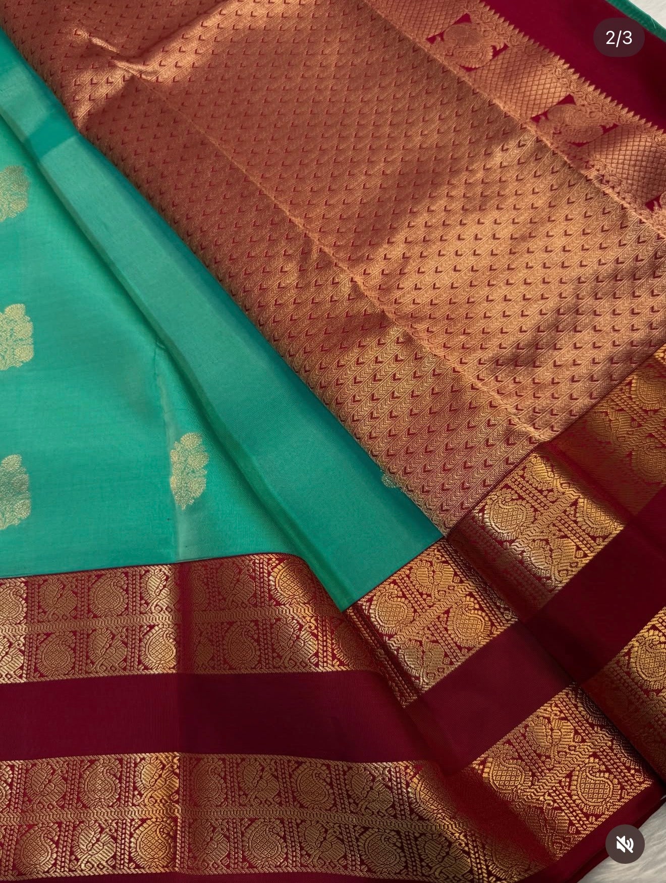 KANCHIPURAM PURE SILK SAREE | SILKMARK® CERTIFIED - SEAFOAM