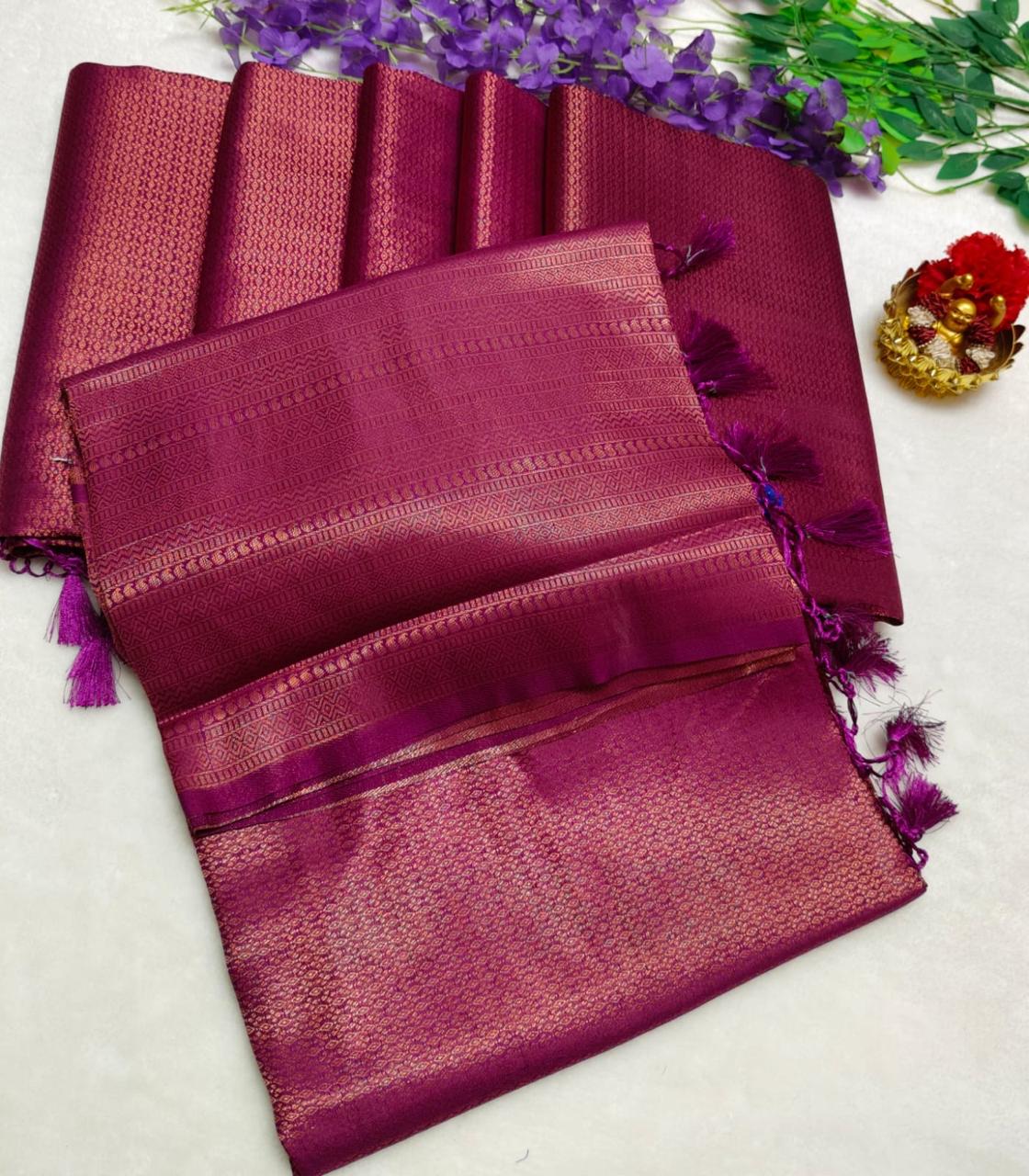 PREMIUM KUBERA PATTU SILK SAREE - PURPLE