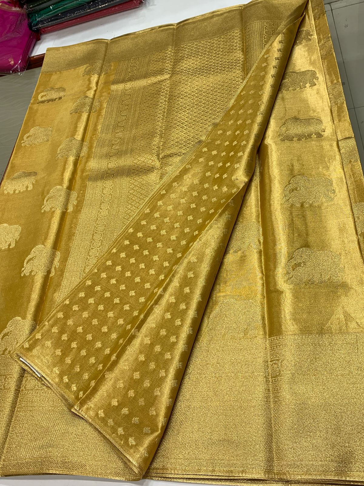 PREMIUM BANARAS HANDLOOM TISSUE SAREE - GOLD
