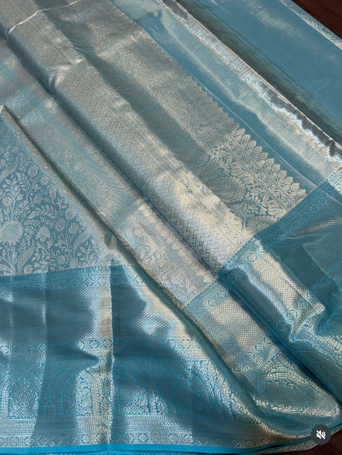 KANCHIPURAM PURE SILK SAREE | SILKMARK® CERTIFIED - AQUA BLUE