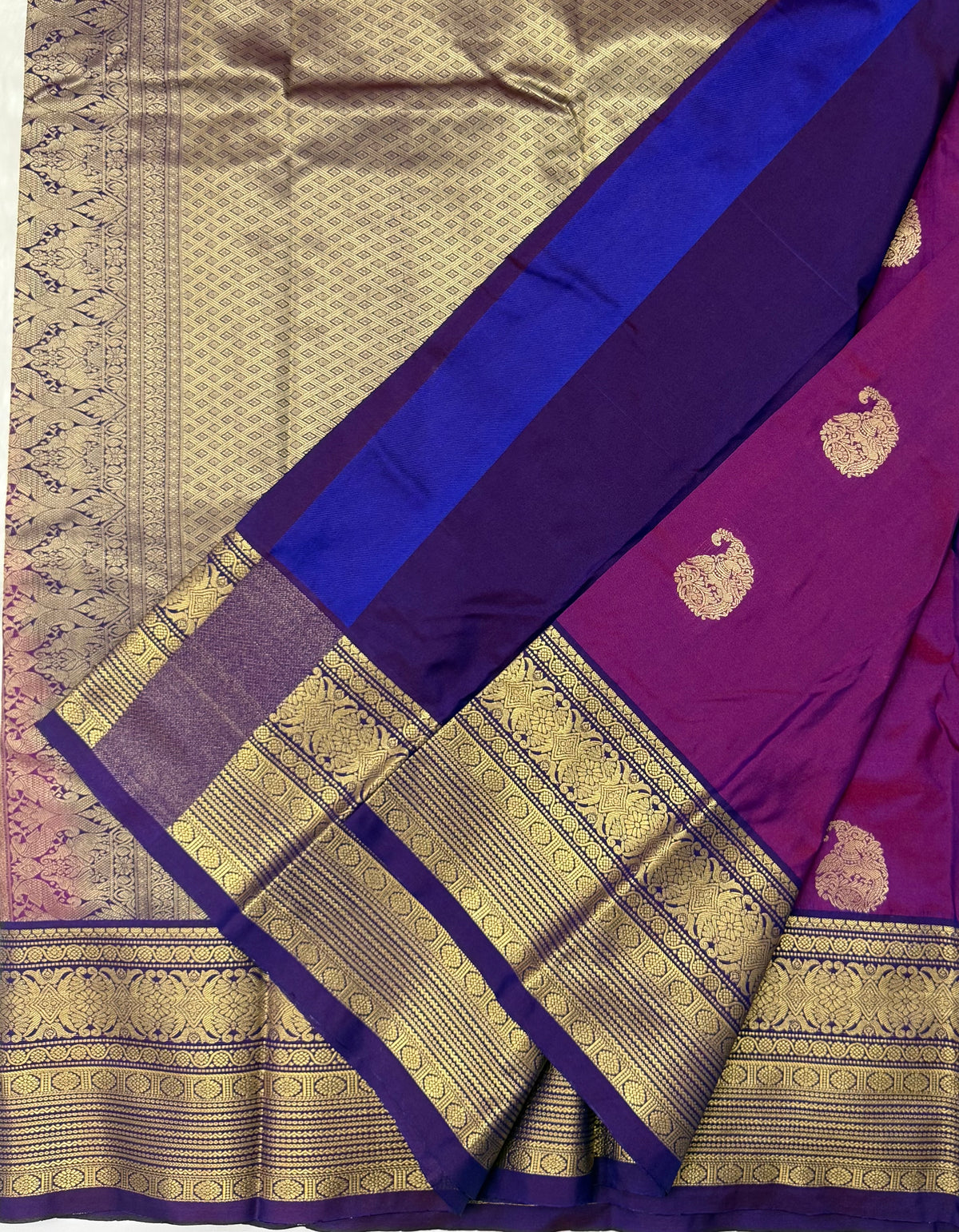 PREMIUM SEMI KANCHI SILK SAREE - VIOLET