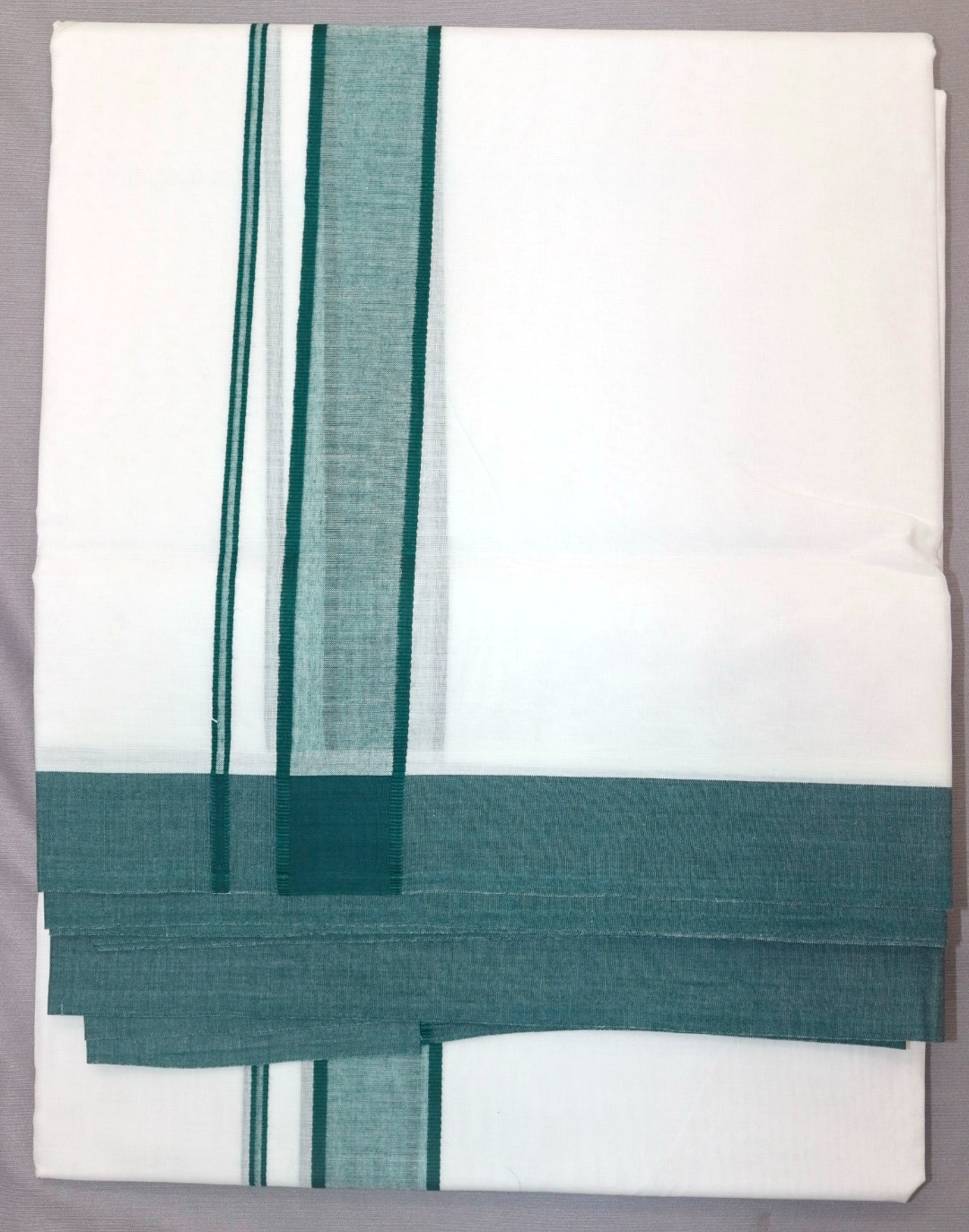 MEN'S DOUBLE DHOTI WHITE WITH FANCY BORDER
