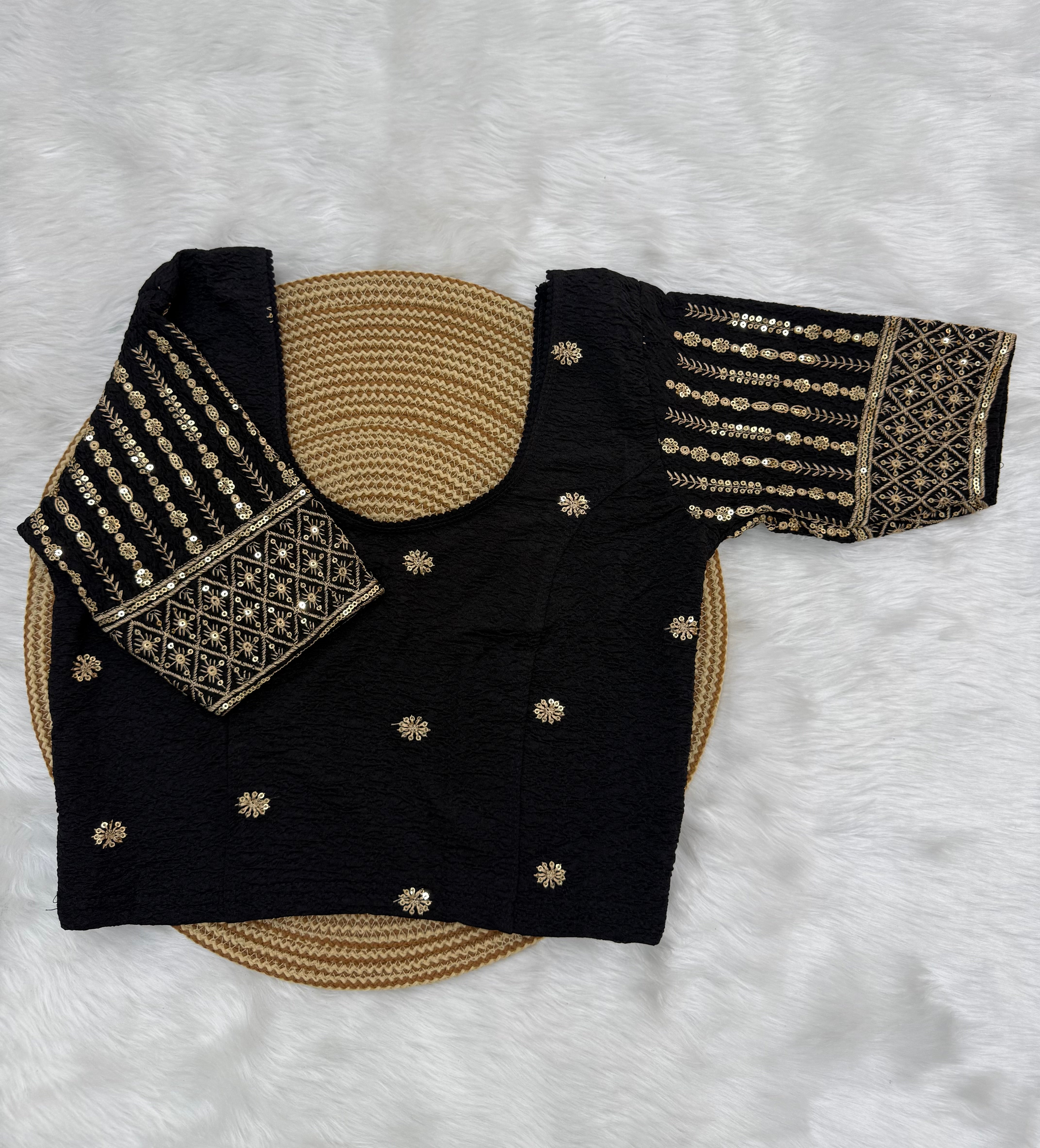 DESIGNER STRETCHABLE BLOUSE - BLACK