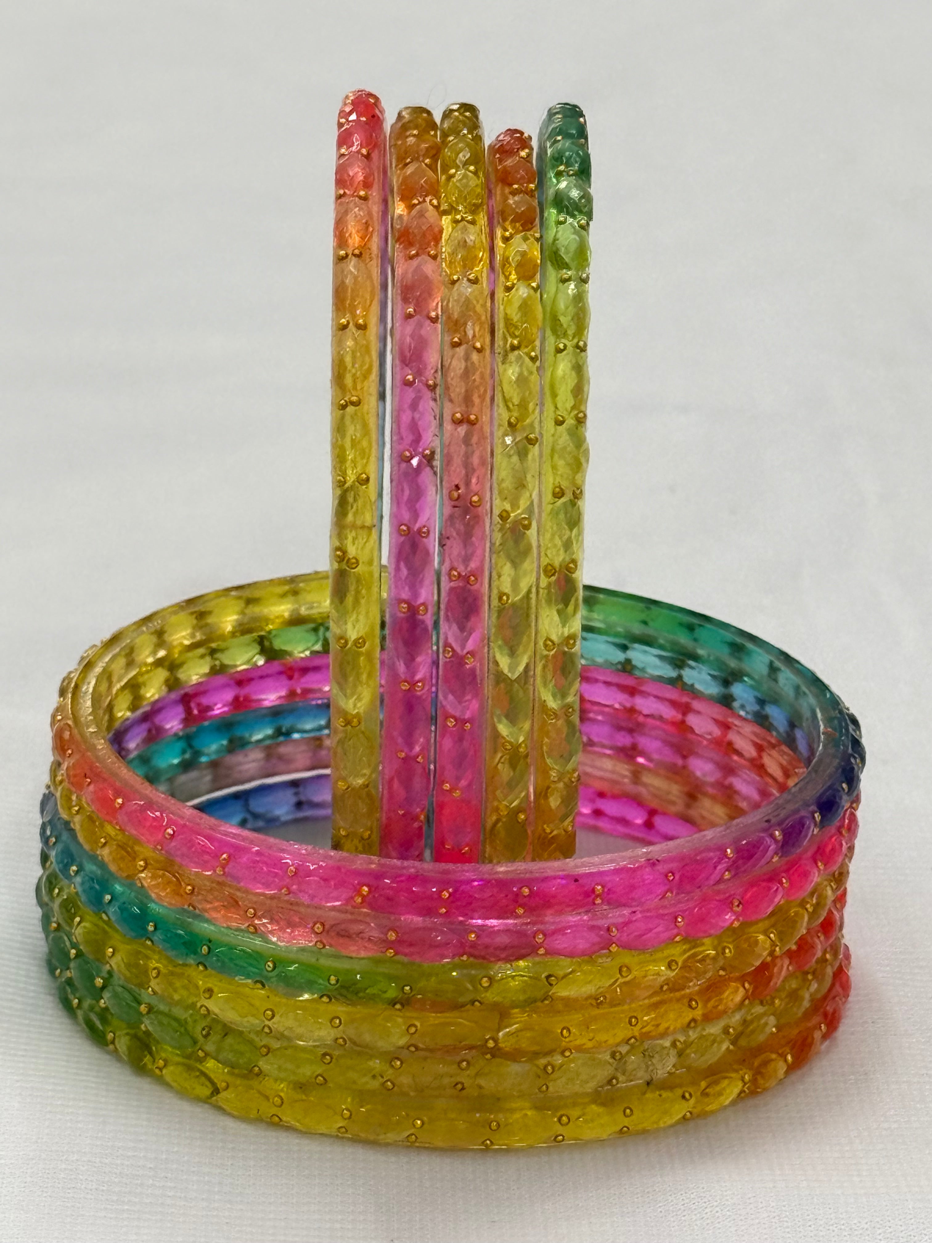 RAINDROP GLASS BANGLES PACK OF 12