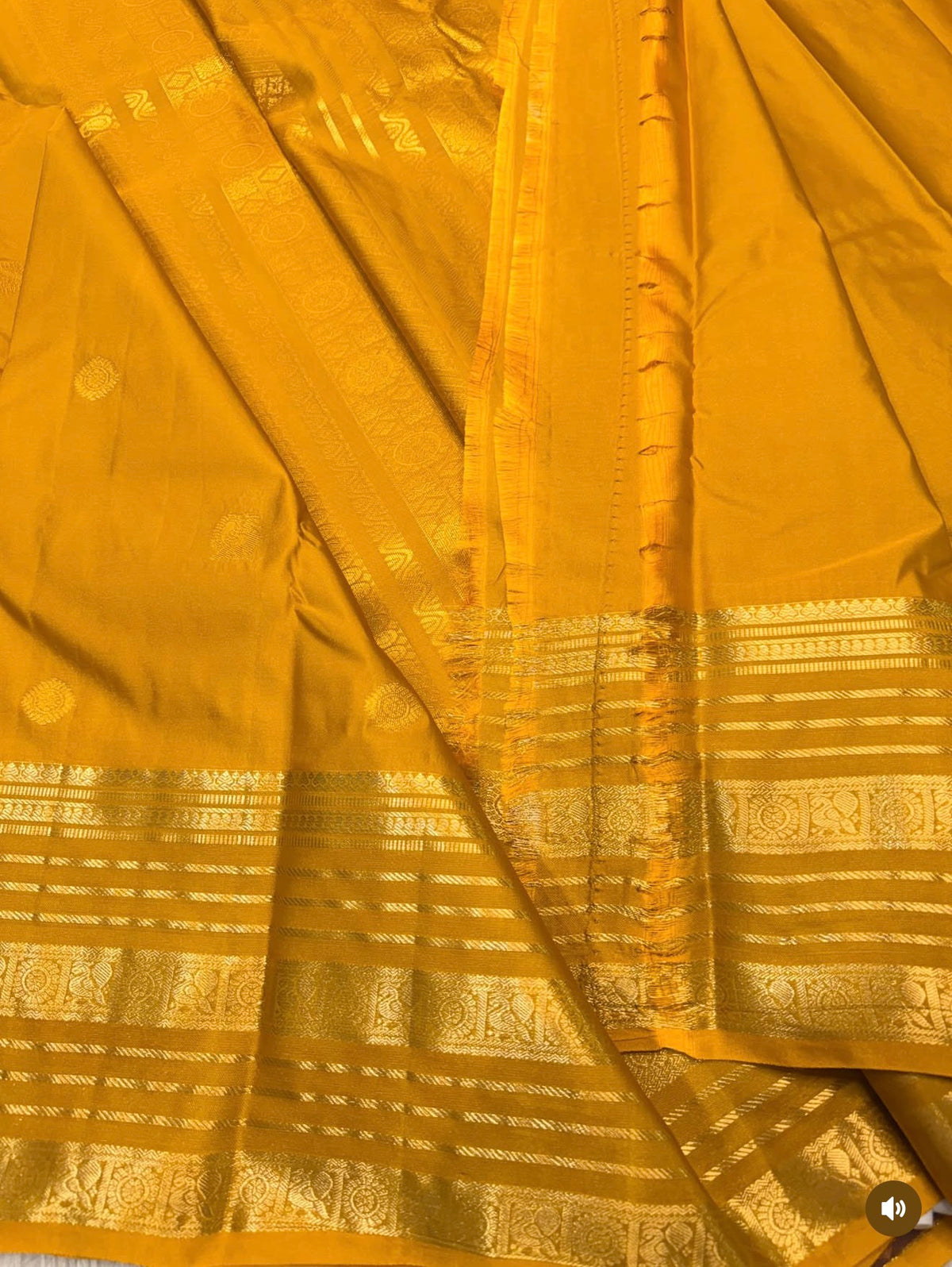 PREMIUM SEMI KANCHI SILK SAREE - GOLDEN YELLOW