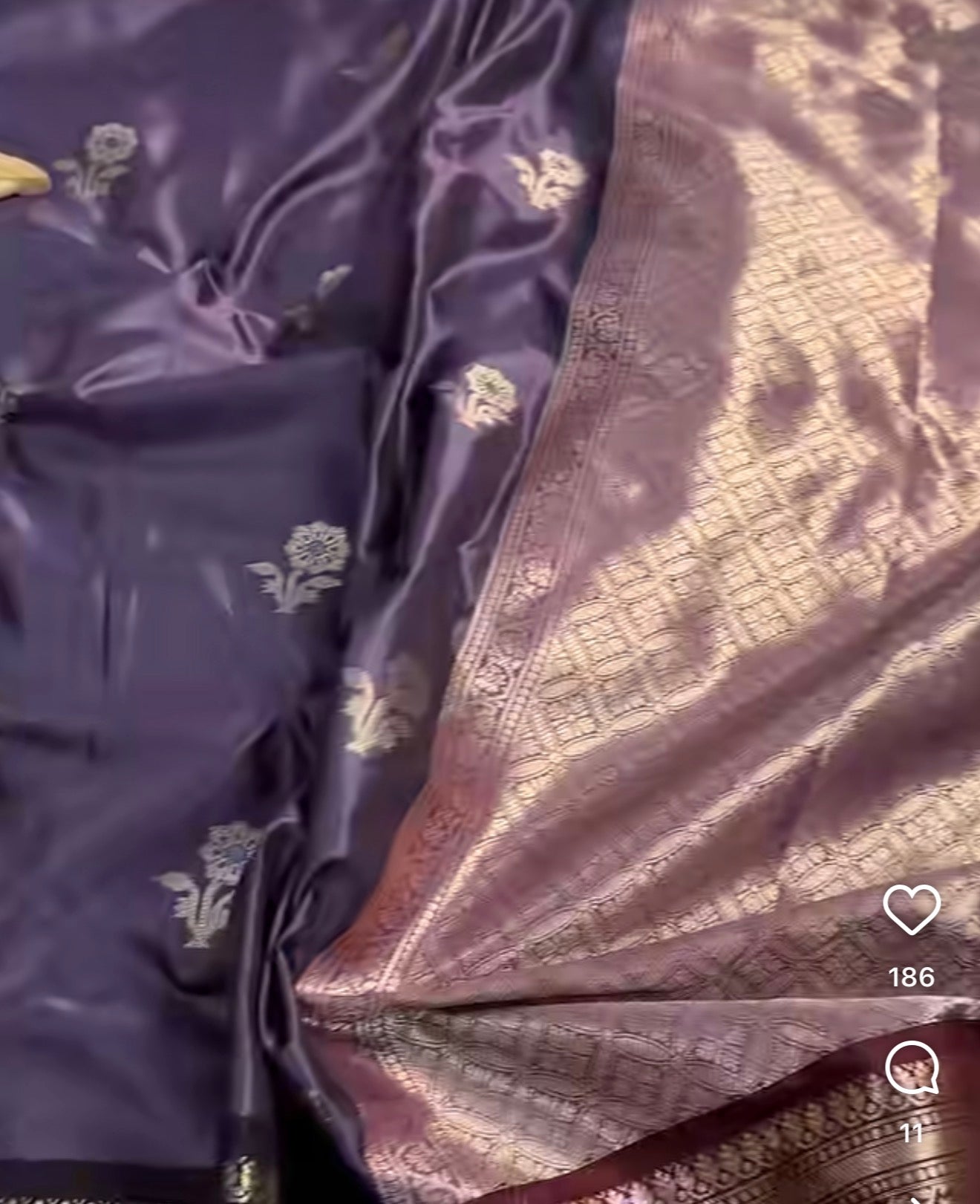 PREMIUM BANARASI HEAVY LACE WORK KATAAN SILK SAREE - MUTED VIOLET