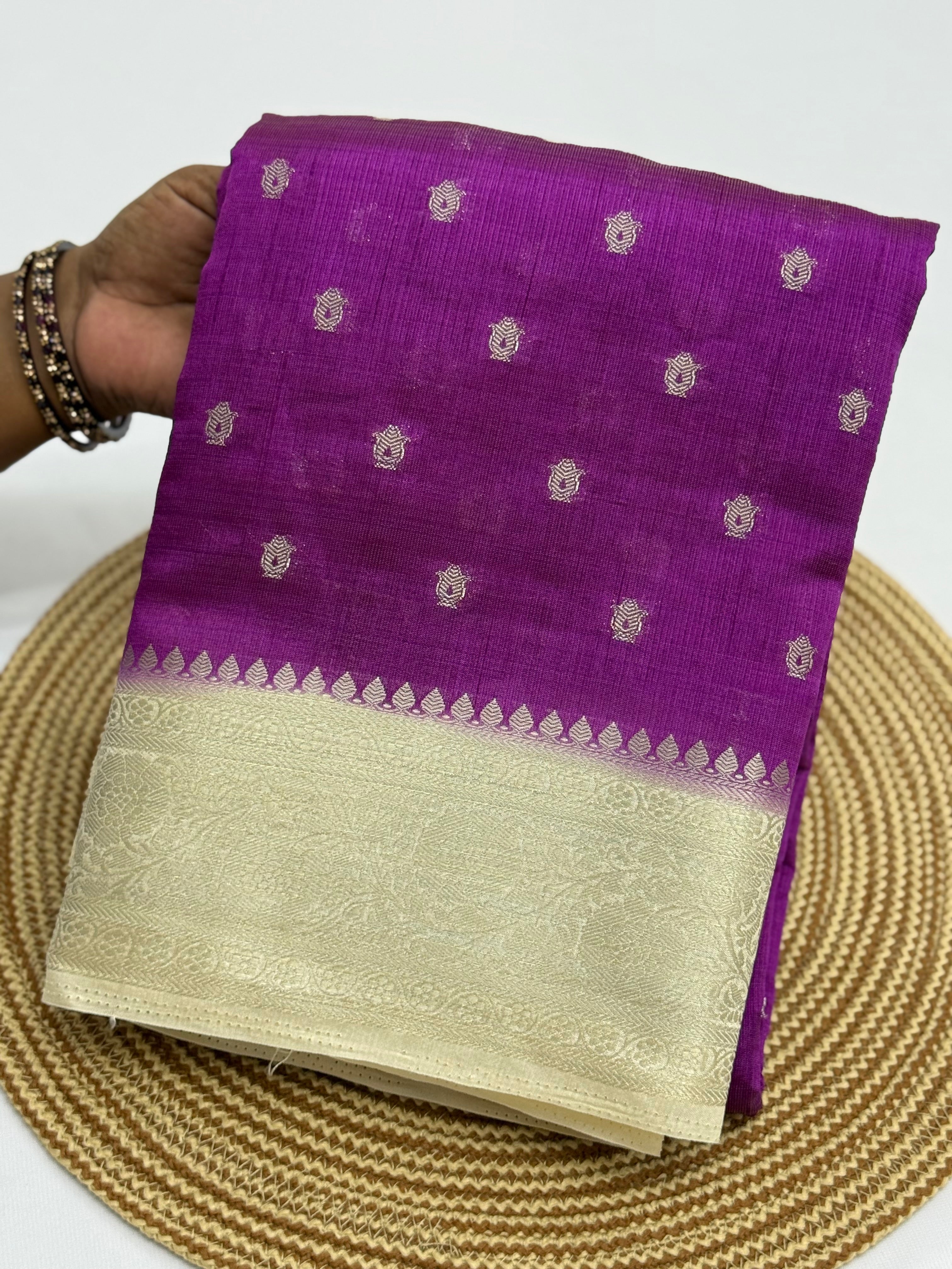 BEAUTIFUL TUSSAR SILK SAREE - VIOLET
