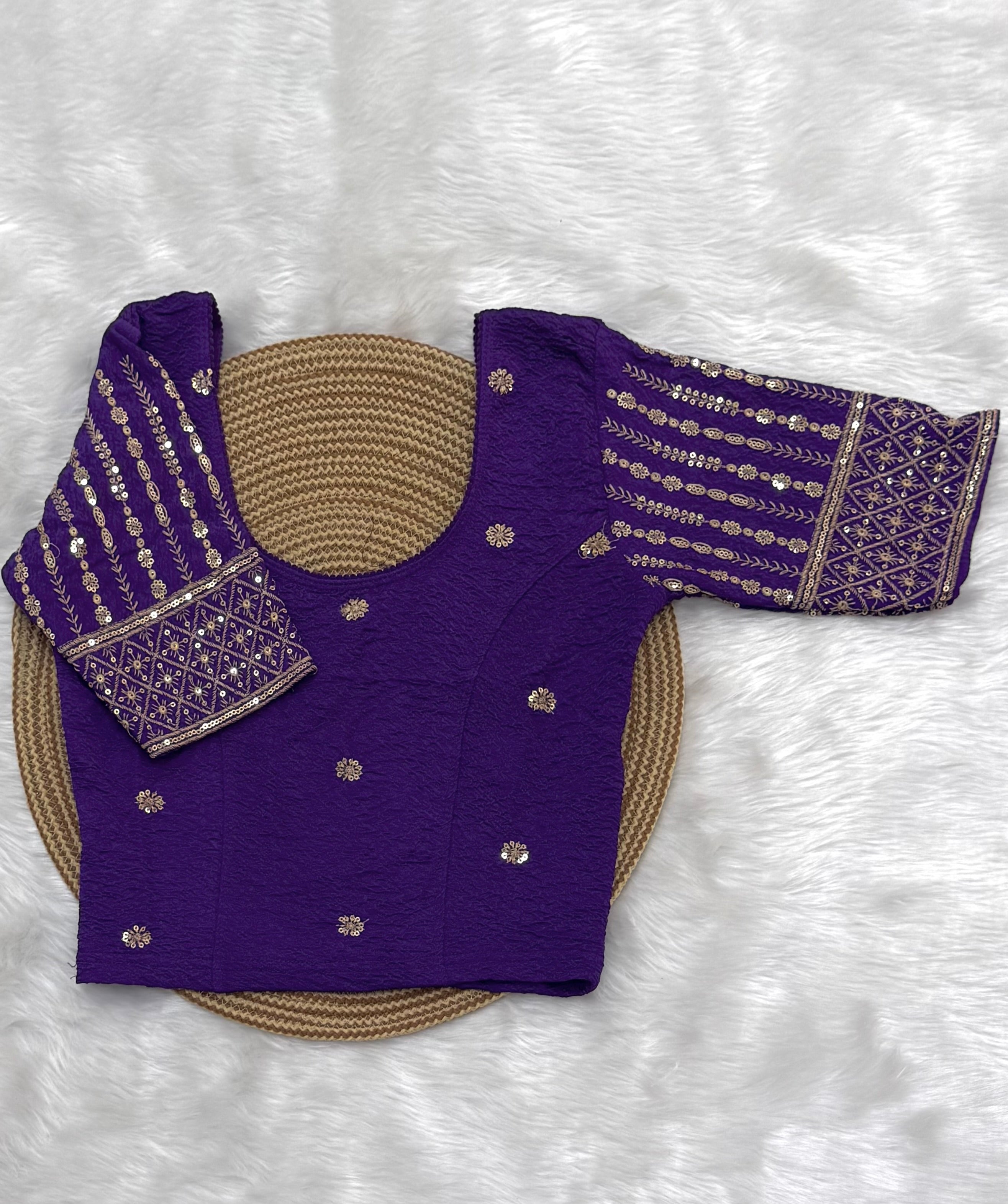 DESIGNER STRETCHABLE BLOUSE - PURPLE
