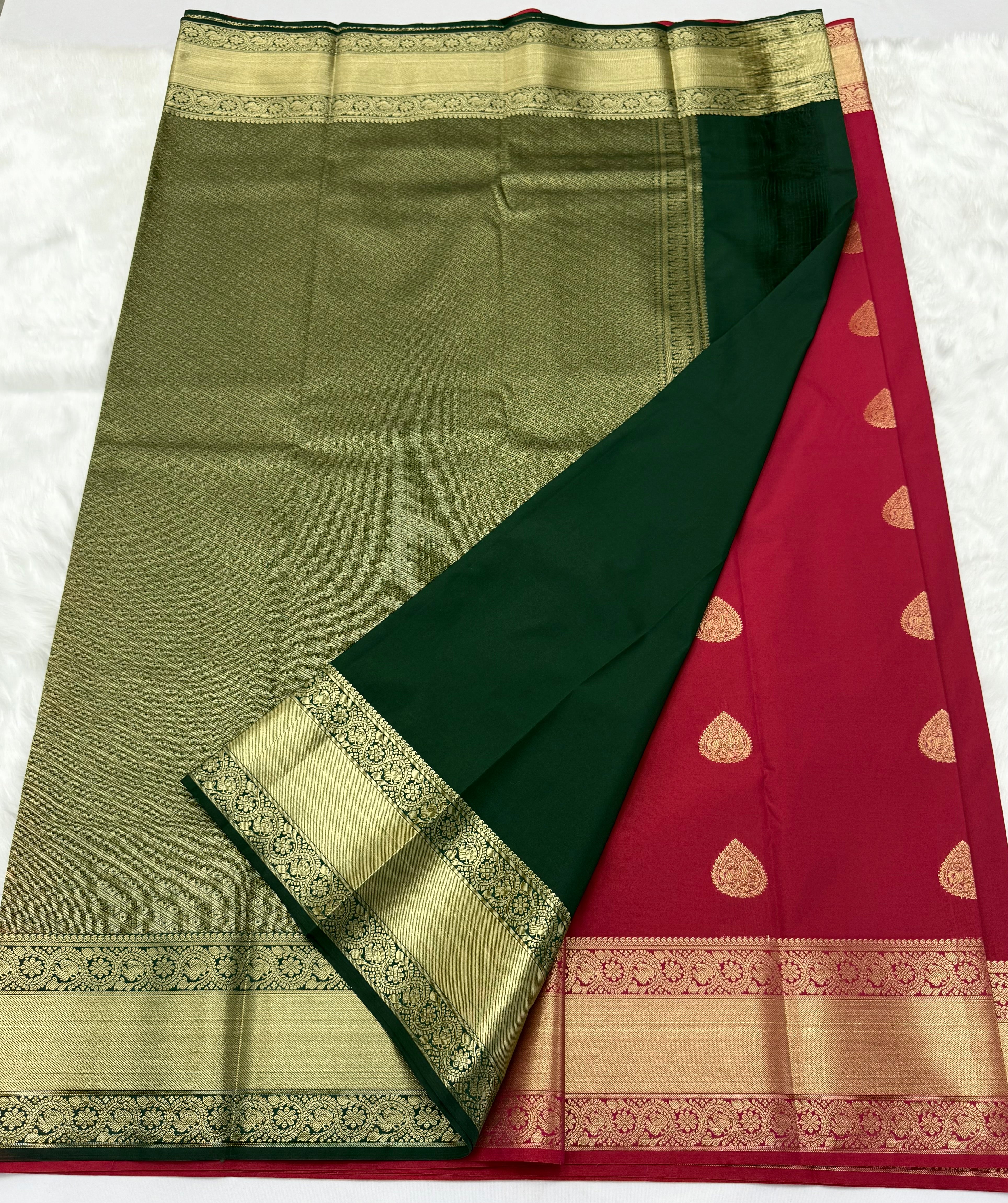 PREMIUM SEMI KANCHI SILK SAREE - MAGENTA
