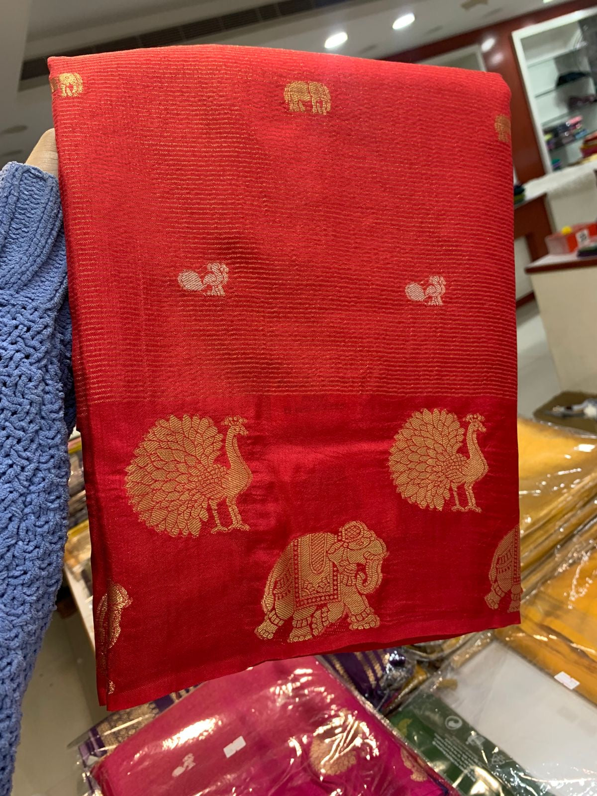 SEMI KANCHI SOFT SILK SAREE - RED