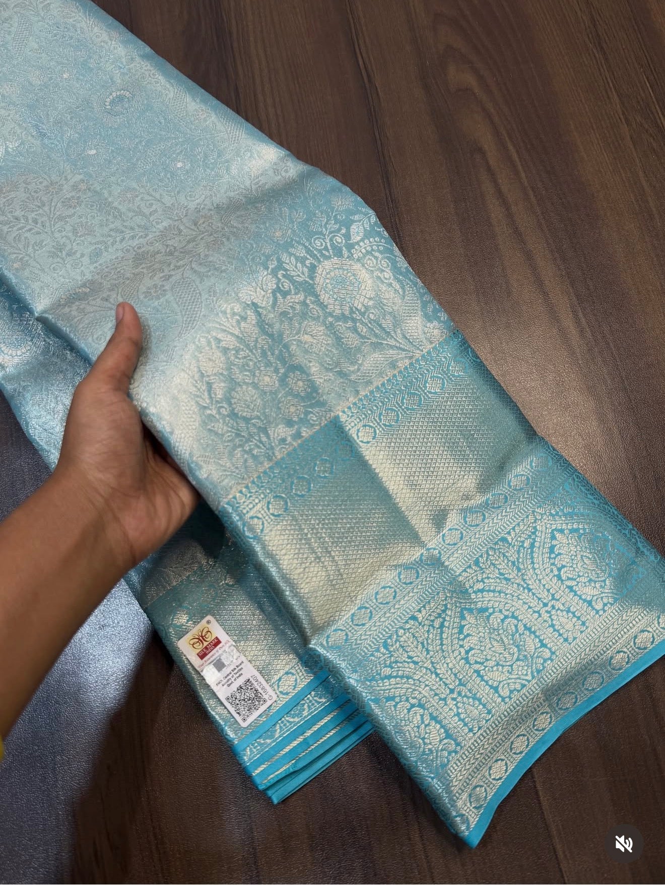 KANCHIPURAM PURE SILK SAREE | SILKMARK® CERTIFIED - AQUA BLUE
